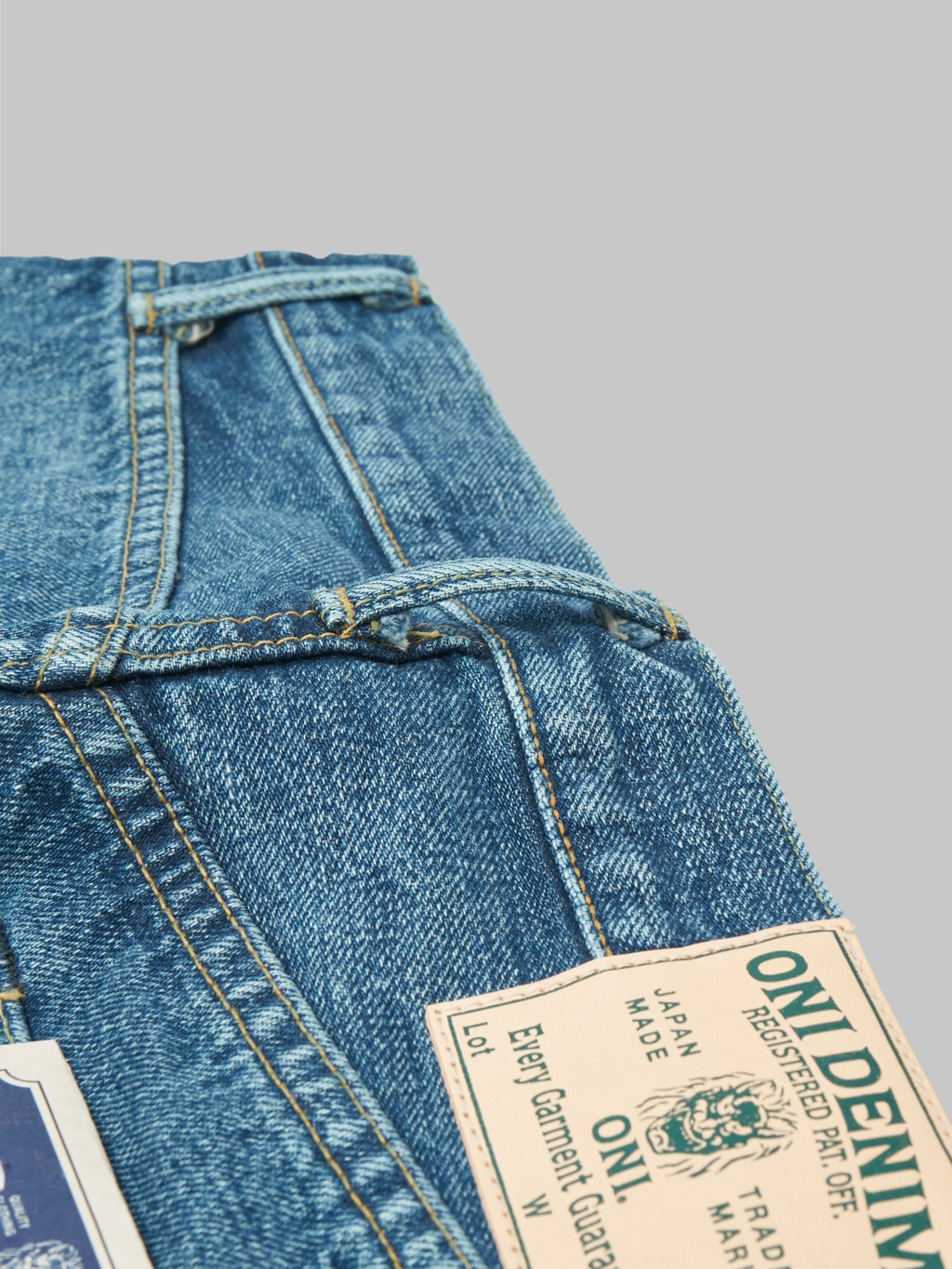 oni 246 ishikawadai used 15oz neat straight selvedge jeans  belt loop