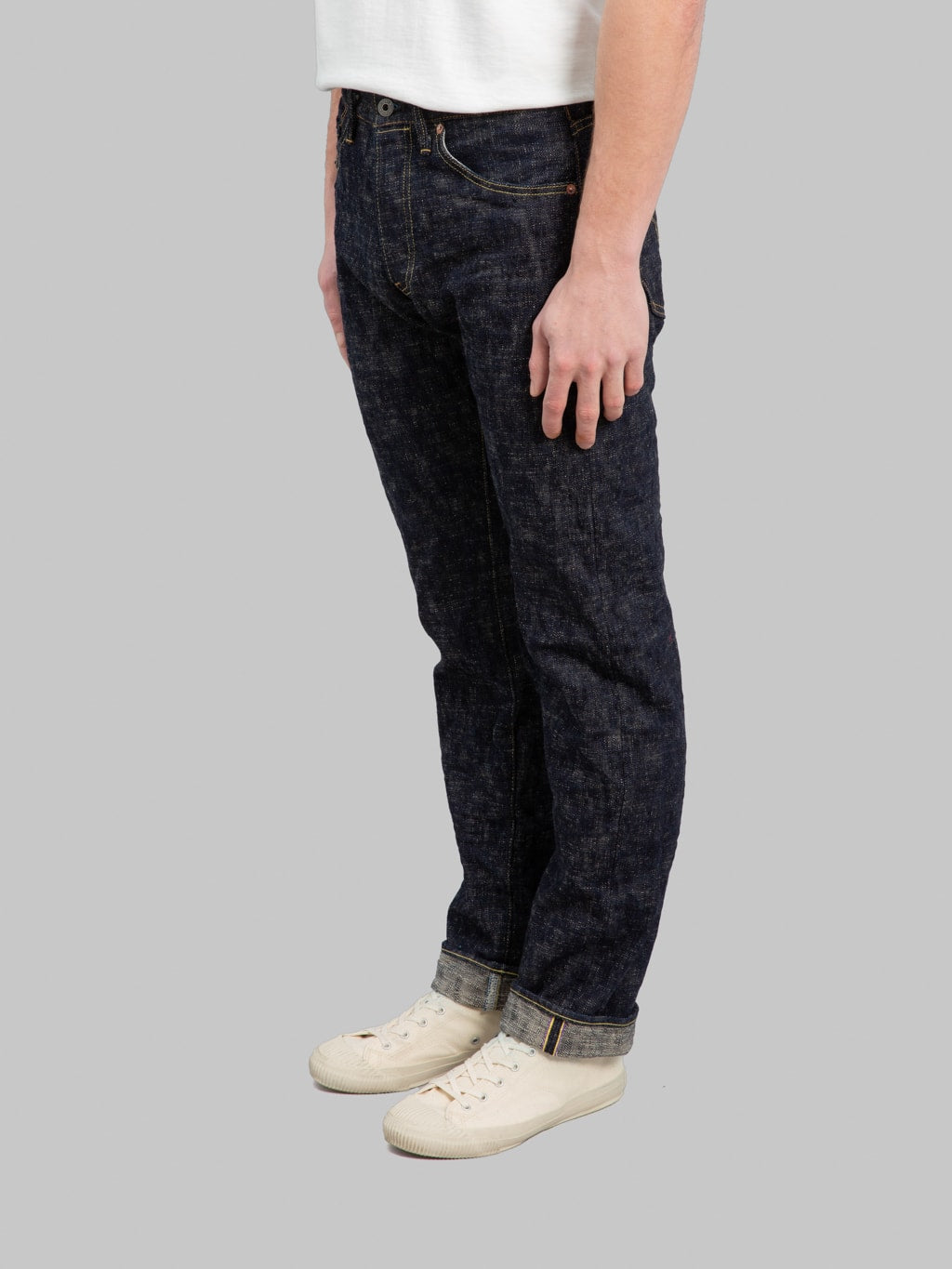 oni 246 kasuri 17oz selvedge denim neat straight jeans side fit