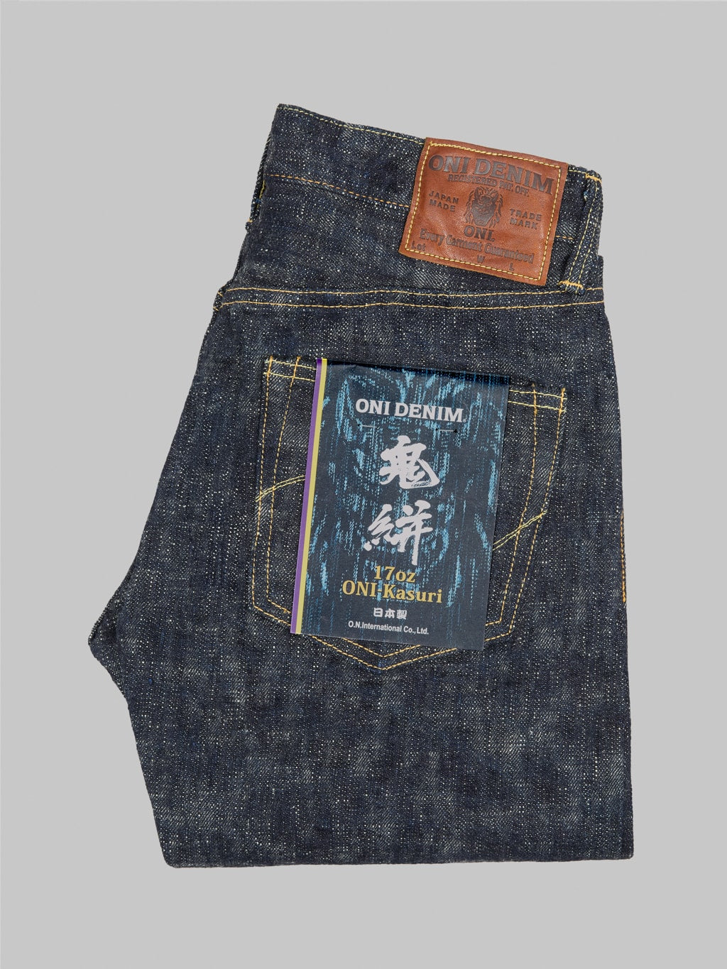 oni 246 kasuri 17oz selvedge denim neat straight jeans  made in japan