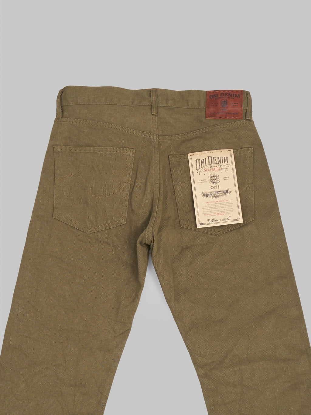 ONI Denim 246-OLOL "Olive Warp And Weft" 12oz Neat Straight Jeans