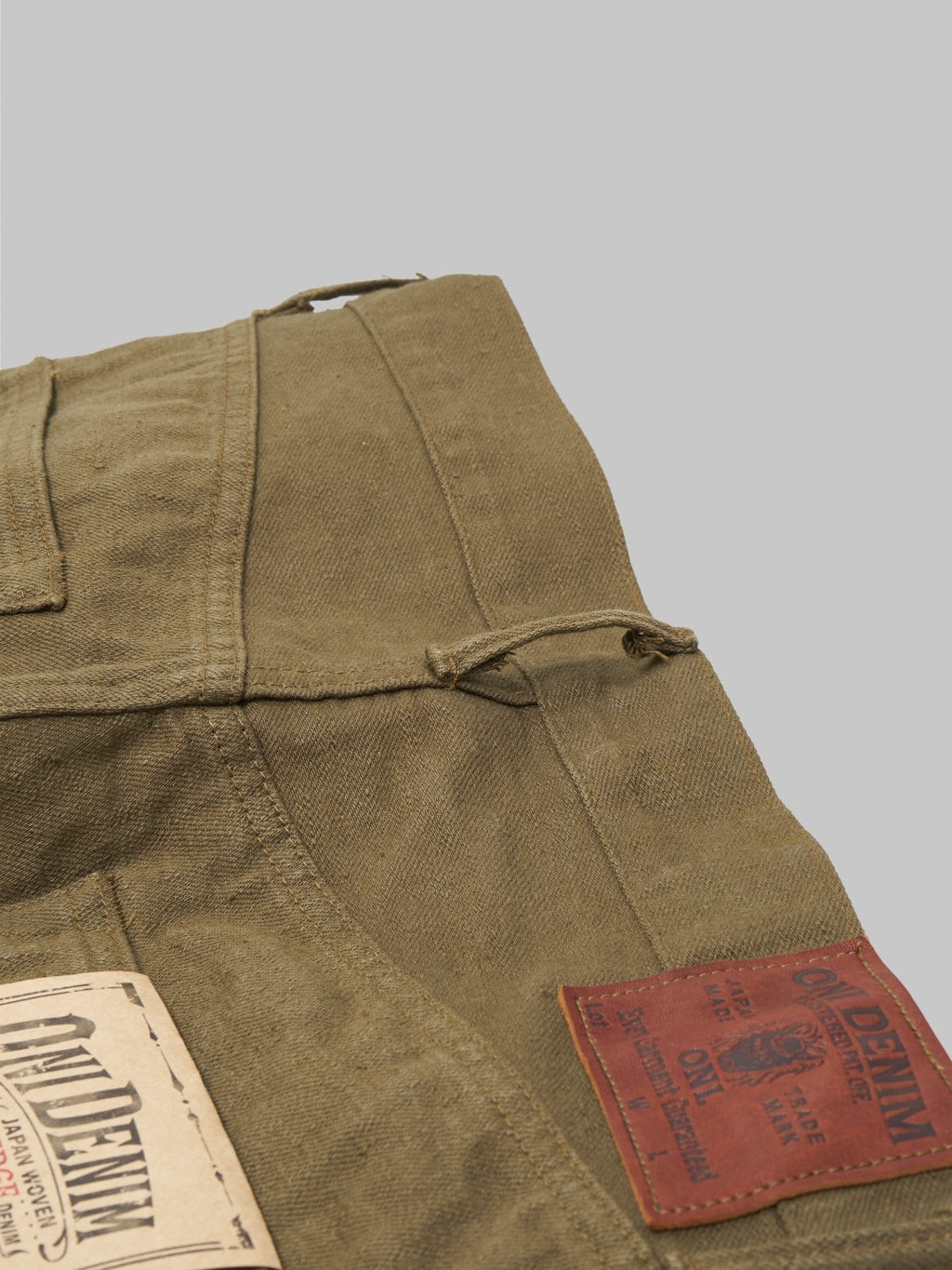 ONI Denim 246-OLOL "Olive Warp And Weft" 12oz Neat Straight Jeans