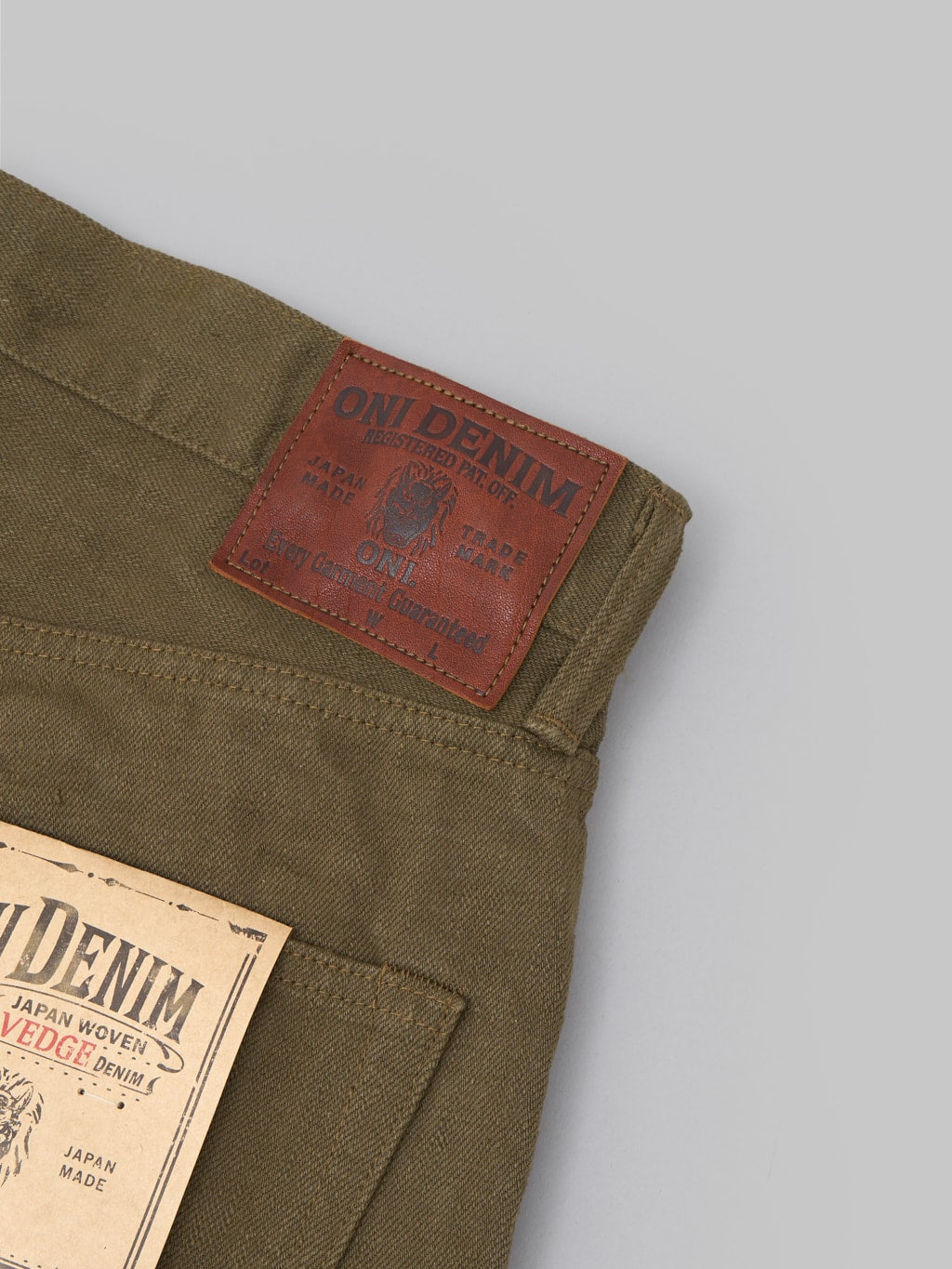 ONI Denim 246-OLOL "Olive Warp And Weft" 12oz Neat Straight Jeans