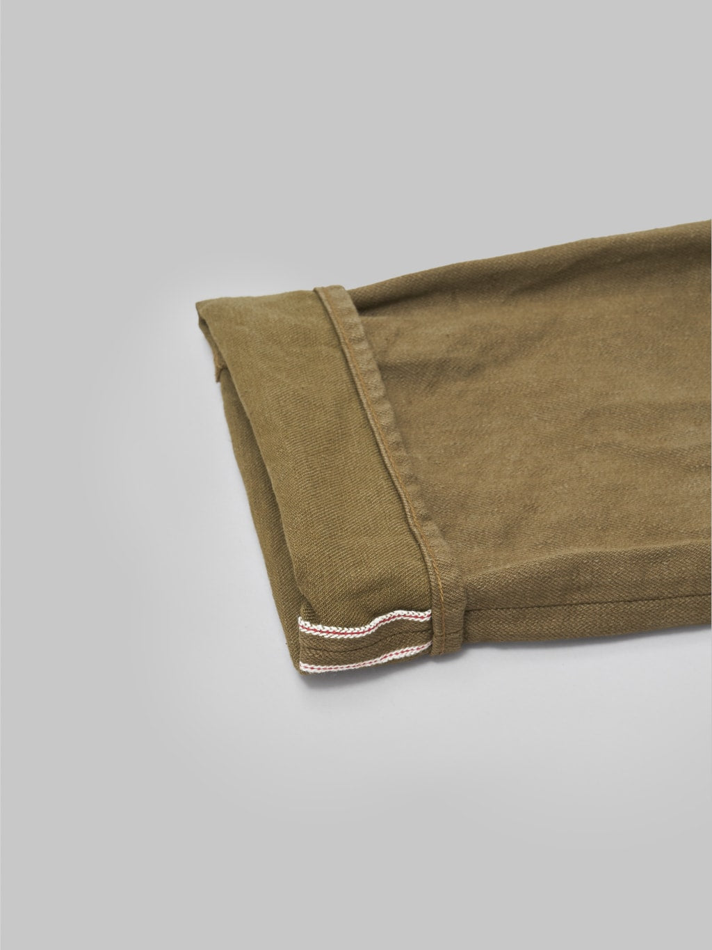 ONI Denim 246-OLOL "Olive Warp And Weft" 12oz Neat Straight Jeans