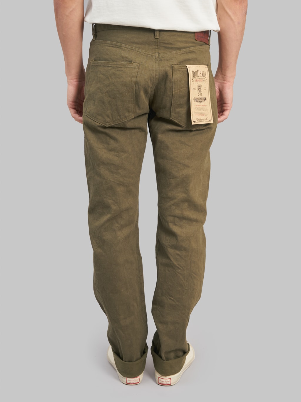 ONI Denim 246-OLOL "Olive Warp And Weft" 12oz Neat Straight Jeans