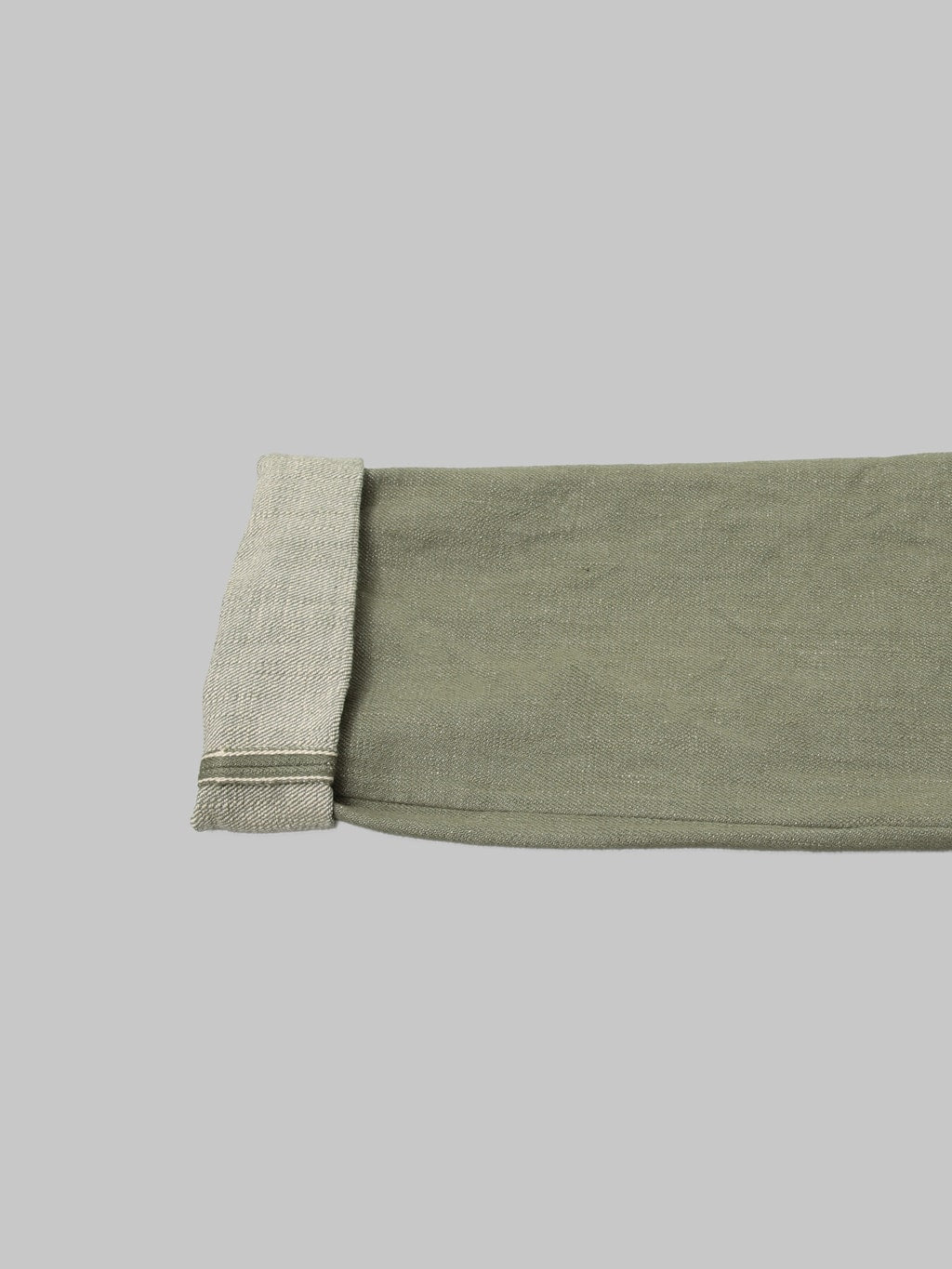 ONI Denim 266 OLD18 Olive Denim Straight Jeans selvedge id