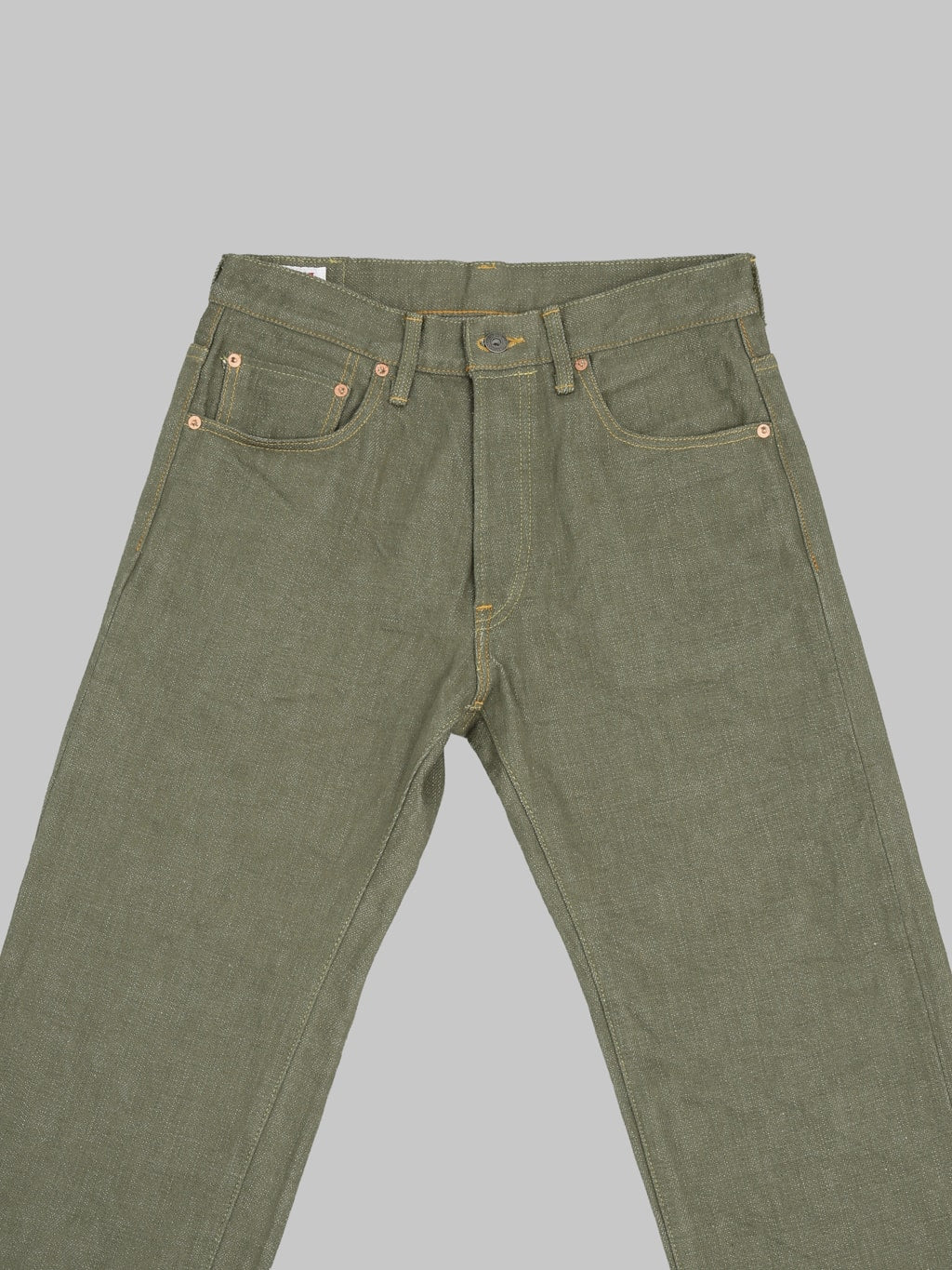 ONI Denim 266 OLD18 Olive Denim Straight Jeans waist