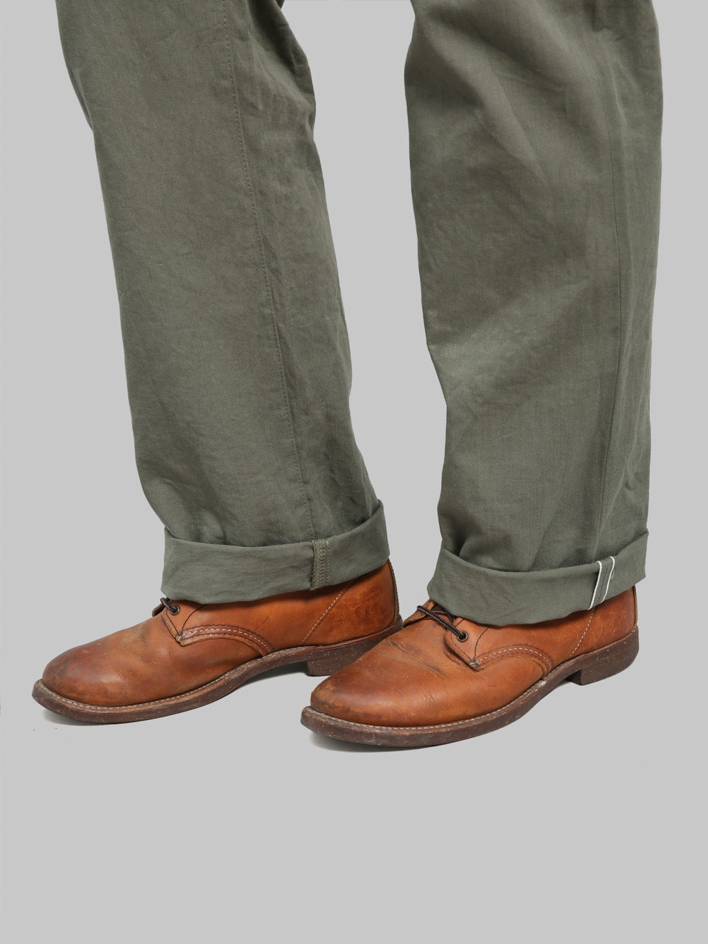 ONI 266SVC-GOL 8oz Selvedge Chino Trouser Light Olive