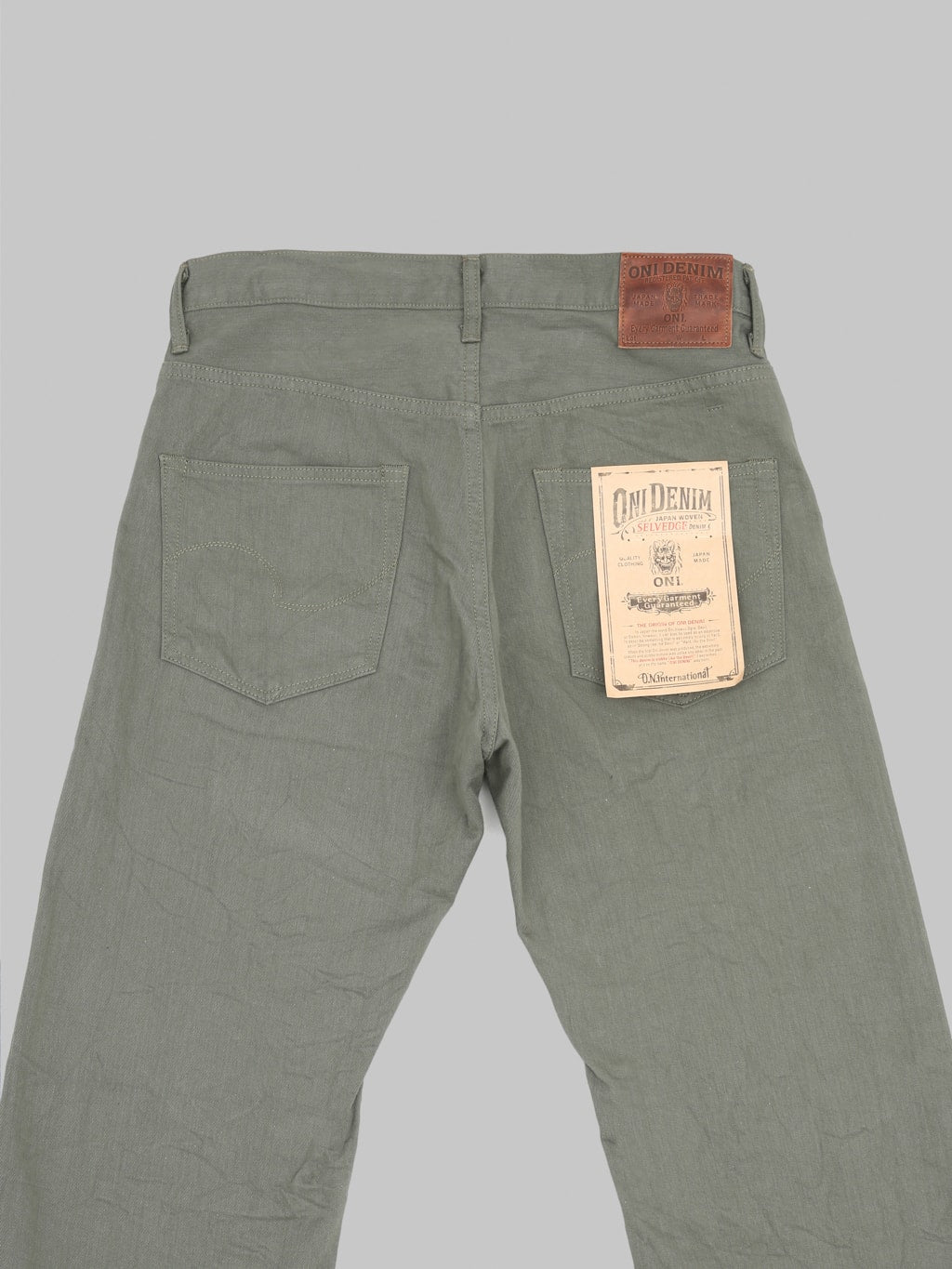 ONI 266SVC-GOL 8oz Selvedge Chino Trouser Light Olive