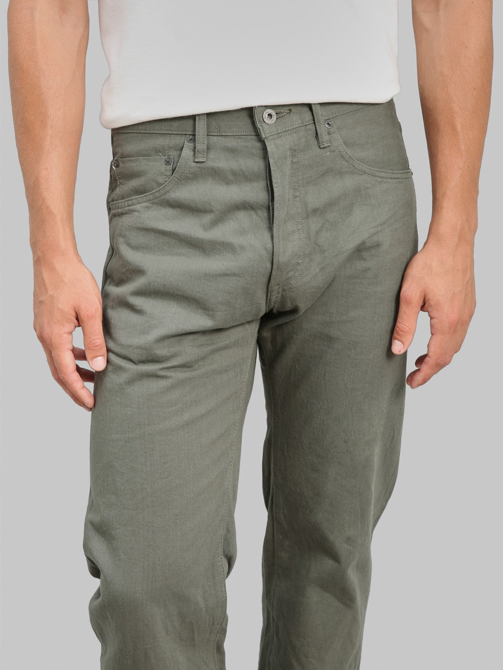 ONI 266SVC-GOL 8oz Selvedge Chino Trouser Light Olive