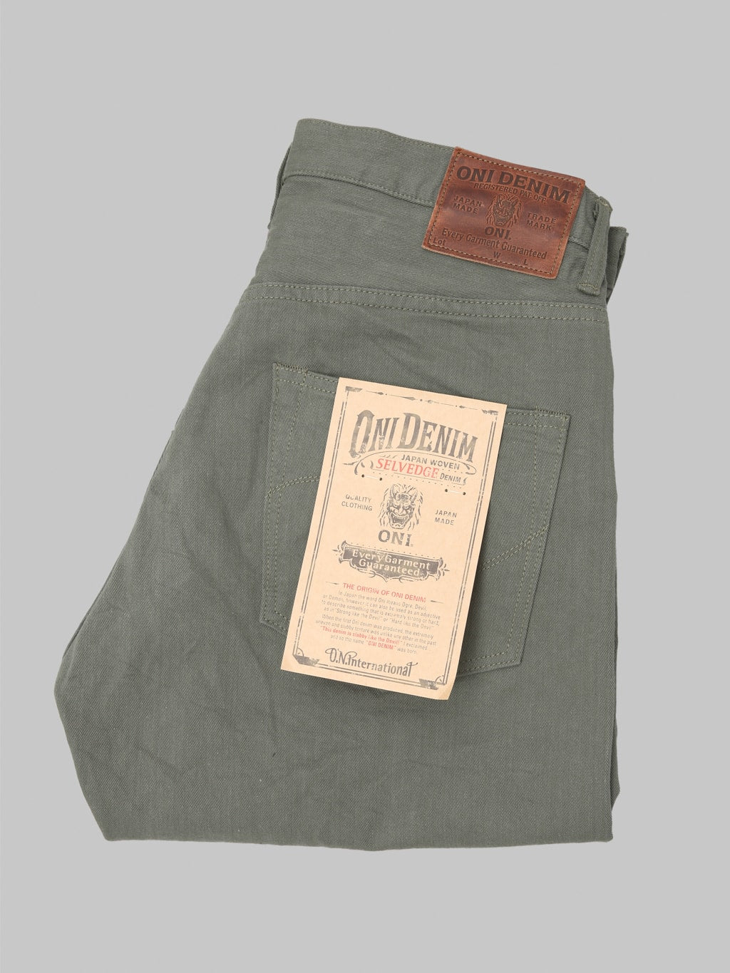 ONI 266SVC-GOL 8oz Selvedge Chino Trouser Light Olive