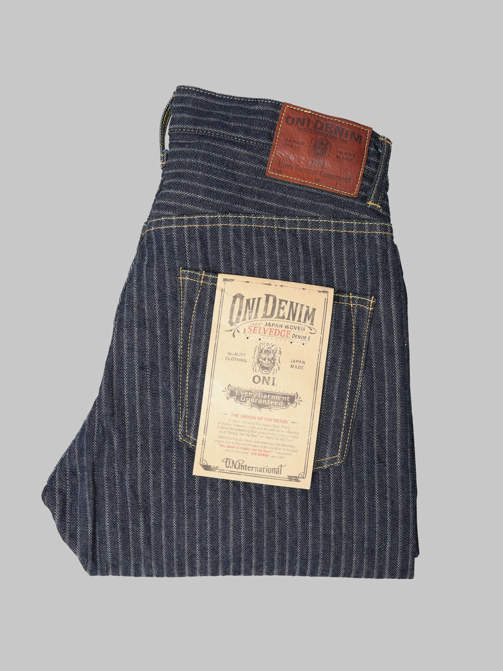 ONI Denim 266-HJS Drop-Needle Stitching 12oz Jacquard Striped Relax Straight Jeans