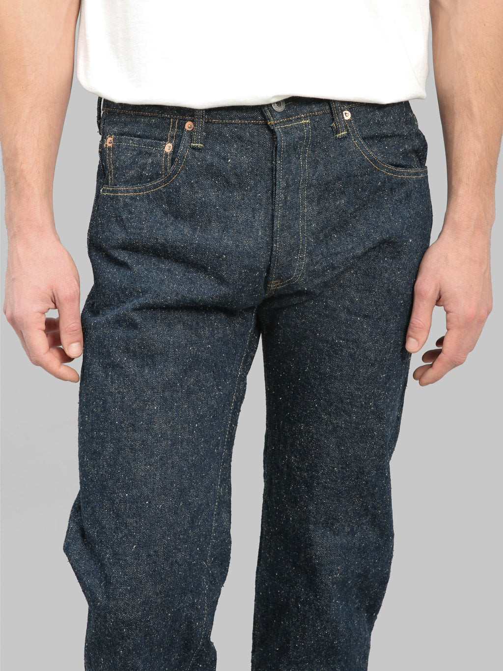 oni 266 kabuki crushed concrete denim relax straight jeans waist