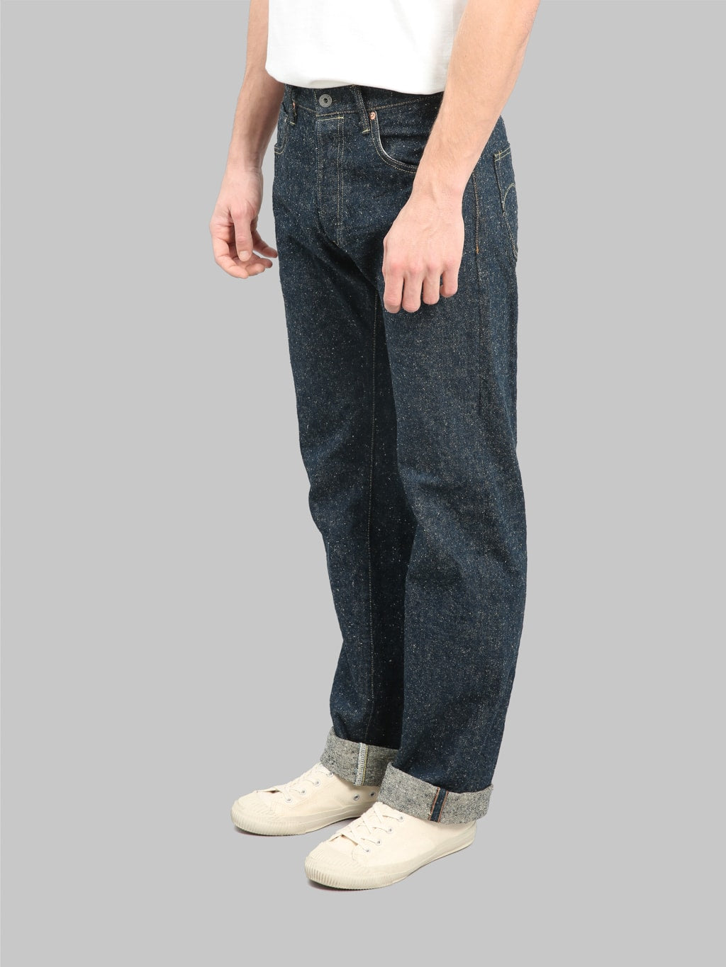 oni 266 kabuki crushed concrete denim relax straight jeans side fit