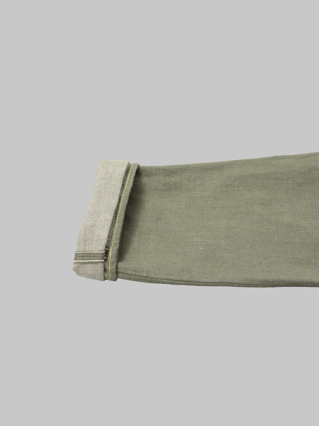 ONI Denim 270 OLD18 Olive Denim 18oz Neat Straight Jeans weft