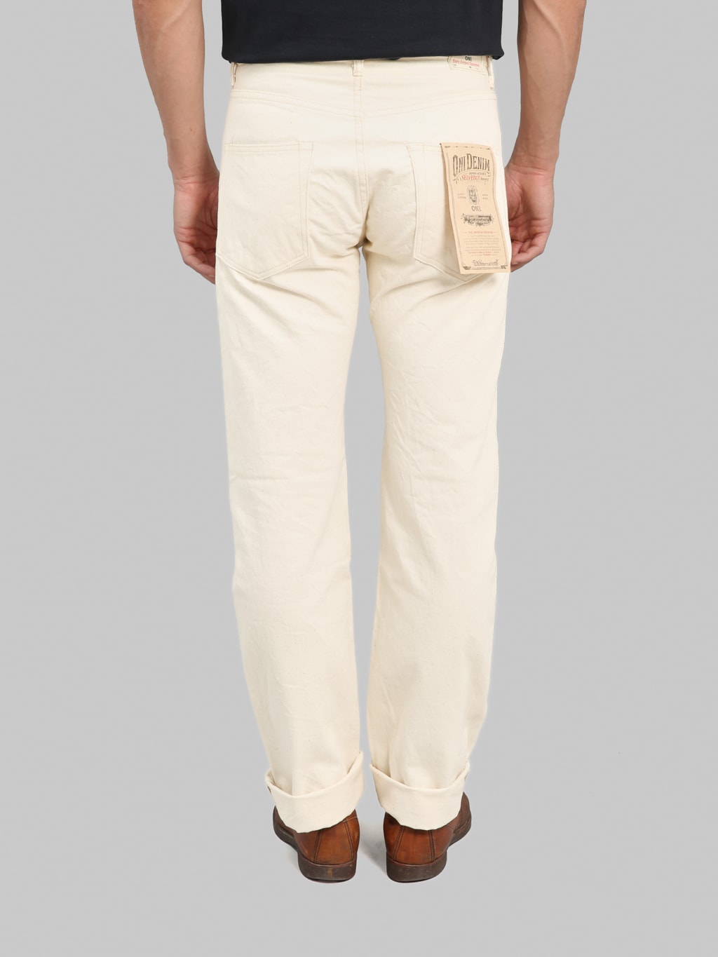 ONI Denim 271-ECRU 12.4oz Organic Cotton Just Right Straight Jeans Ecru