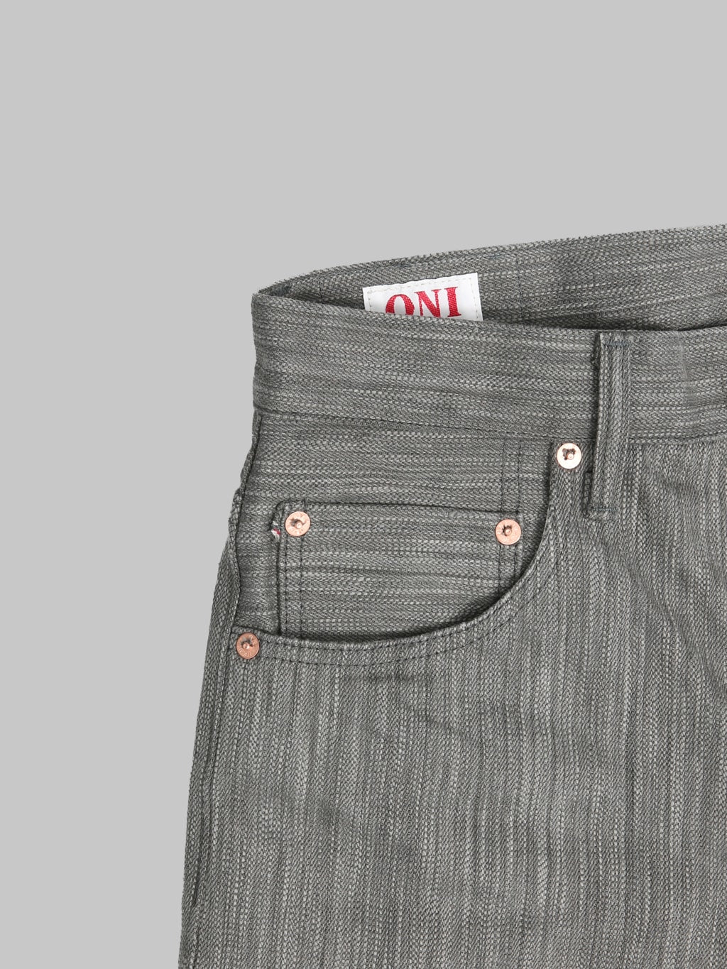 ONI Denim 275 20oz Awa Sumi Regular Straight Jeans coin pocket