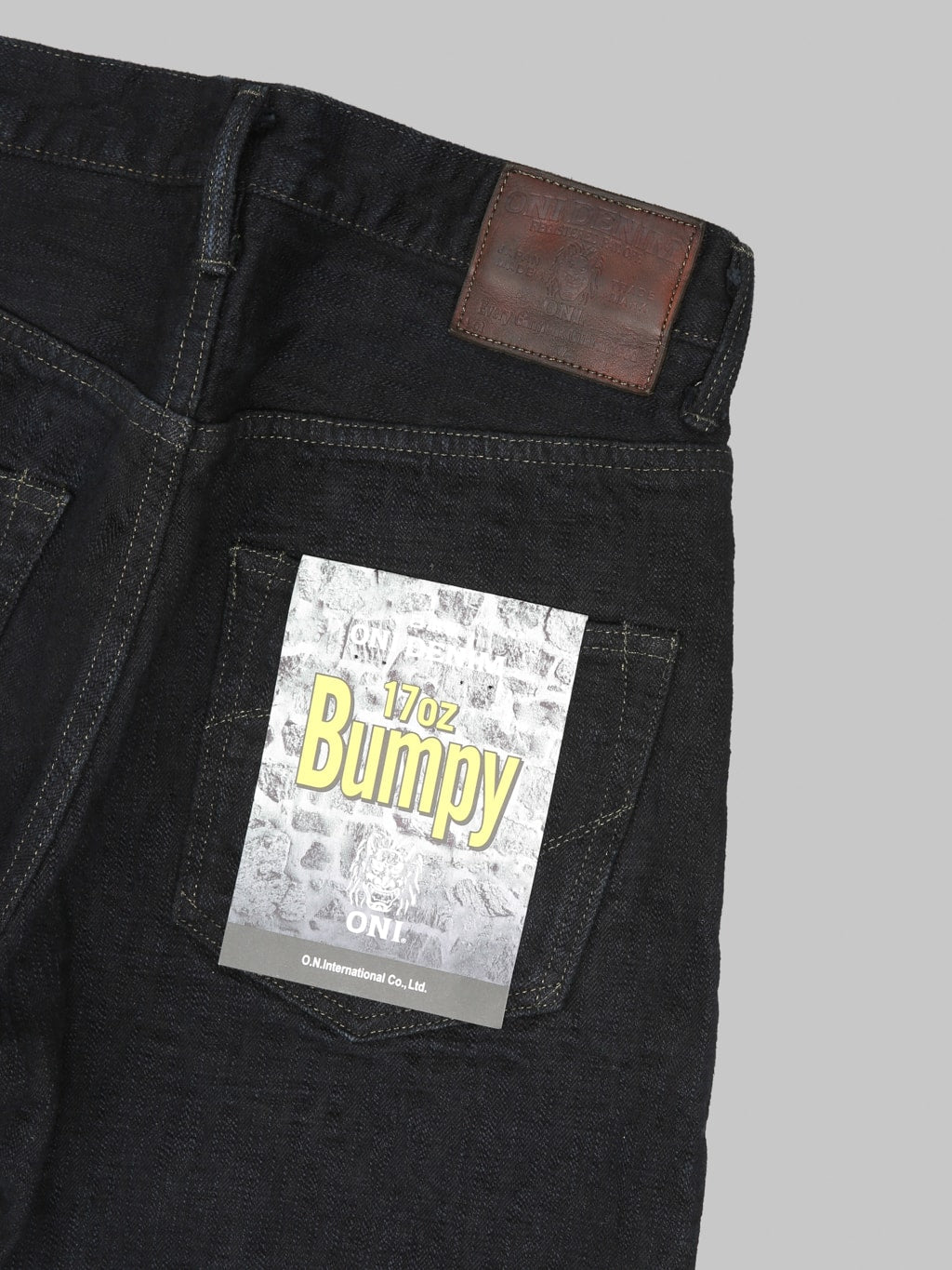 ONI Denim 277 "Bumpy Denim" 17oz Just Right Straight Jeans Kuro
