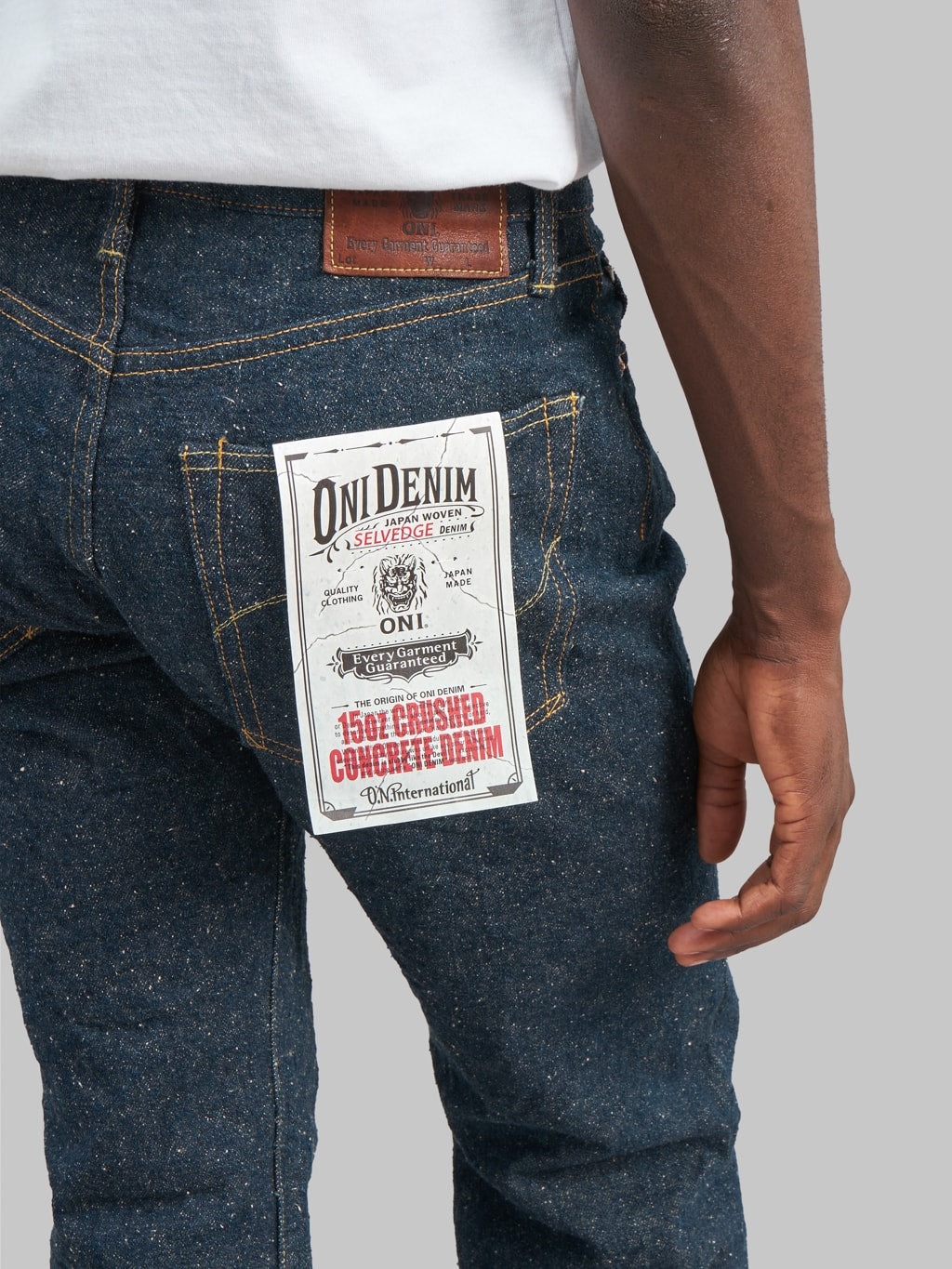 oni 288 crushed concrete denim regular straight jeans back details