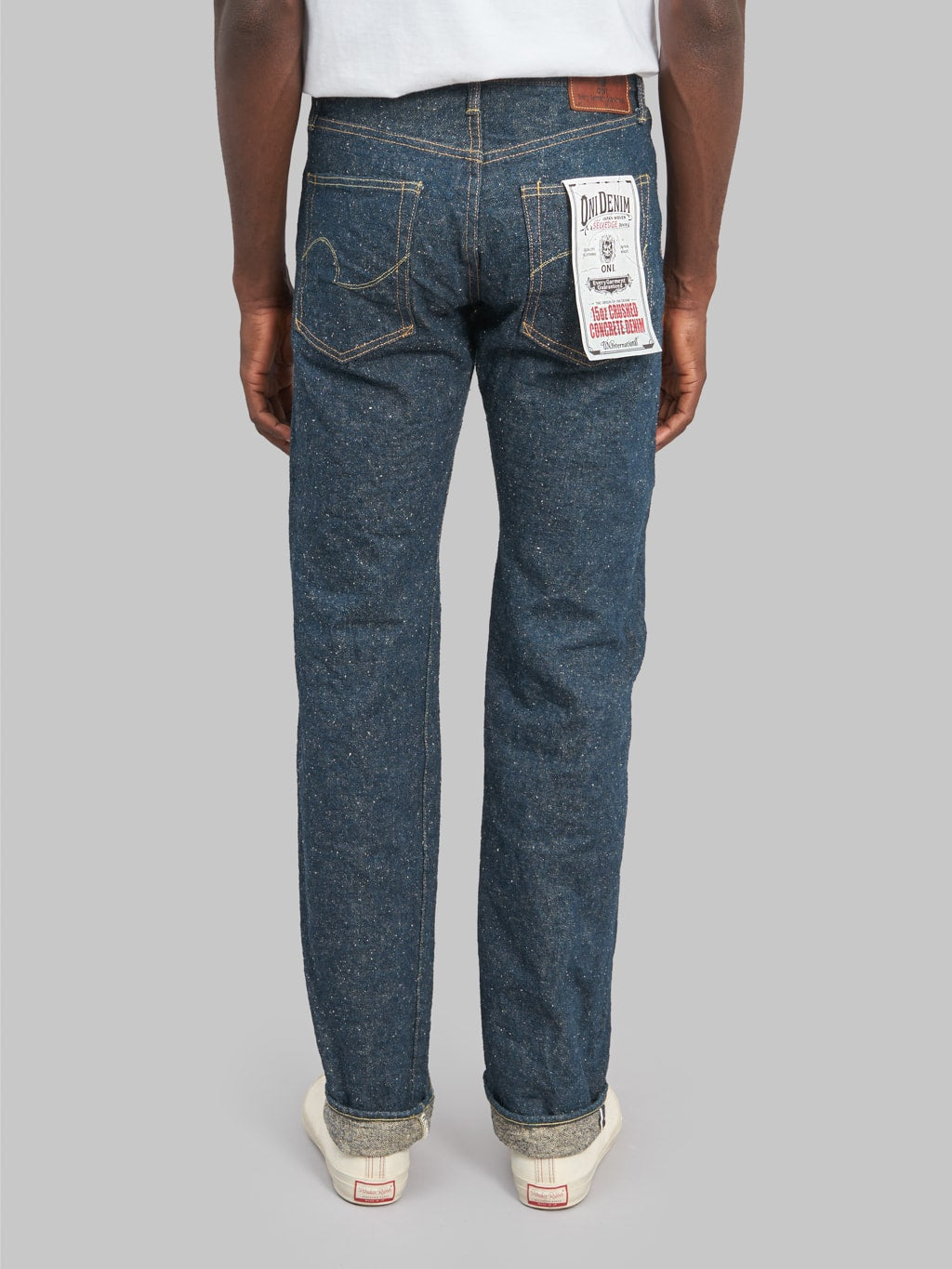 oni 288 crushed concrete denim regular straight jeans back rise