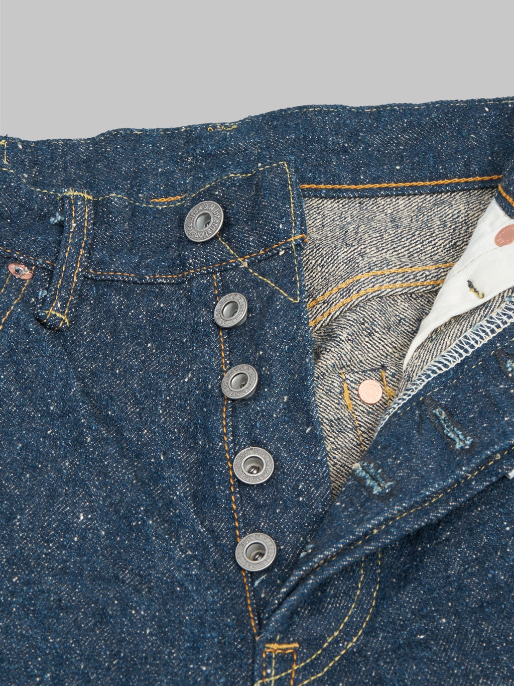 oni 288 crushed concrete denim regular straight jeans copper buttons