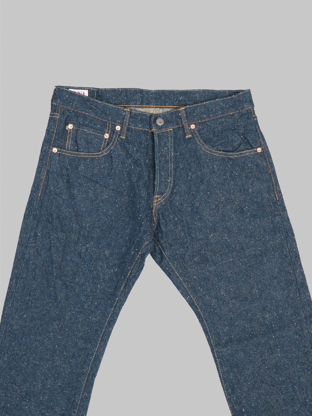 oni 622 crushed concrete denim relaxed tapered jeans front details