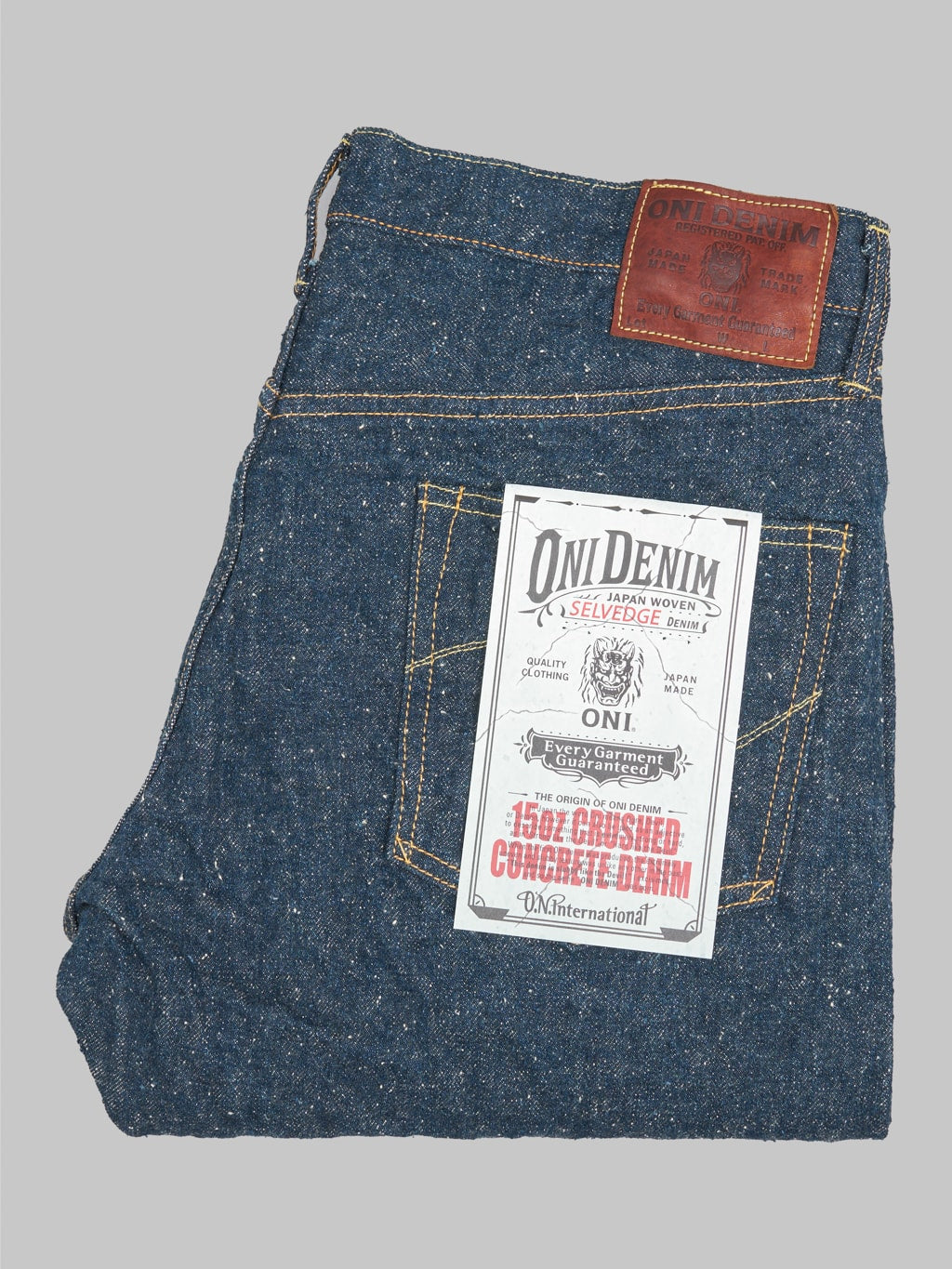 oni 622 crushed concrete denim relaxed tapered jeans made in japan