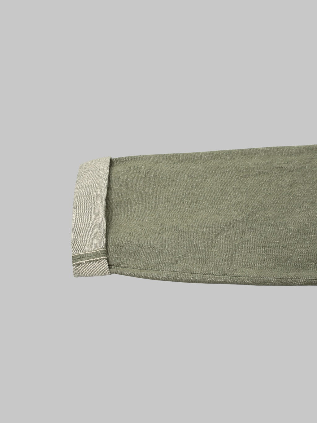 ONI Denim 822OLD18 Olive Denim Super Wide Olive Jeans selvedge id