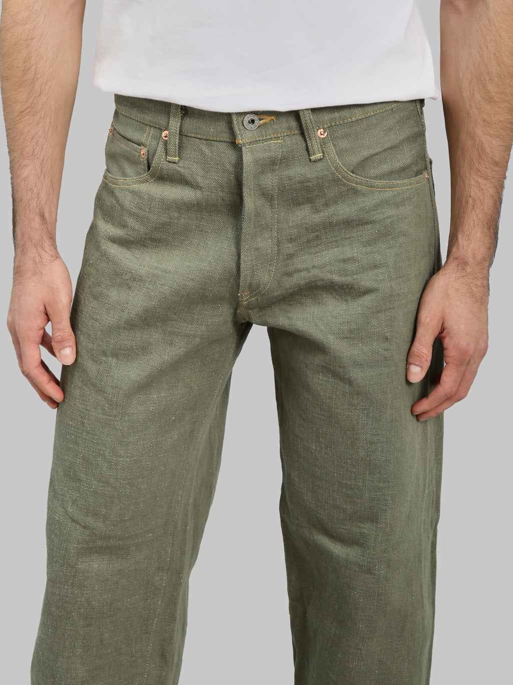 ONI Denim 822OLD18 Olive Denim Super Wide Olive Jeans inseam