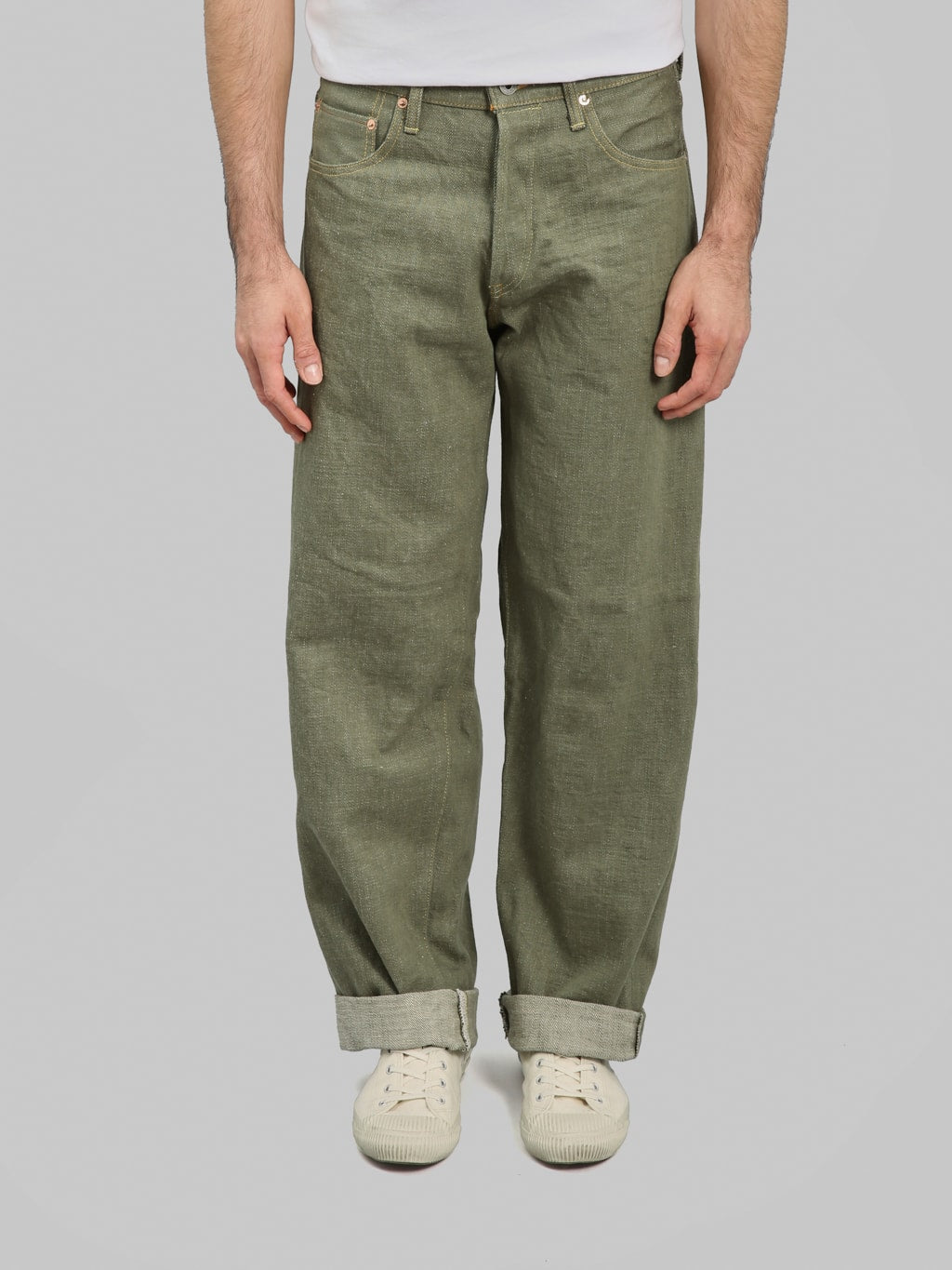 ONI Denim 822OLD18 Olive Denim Super Wide Olive Jeans rise