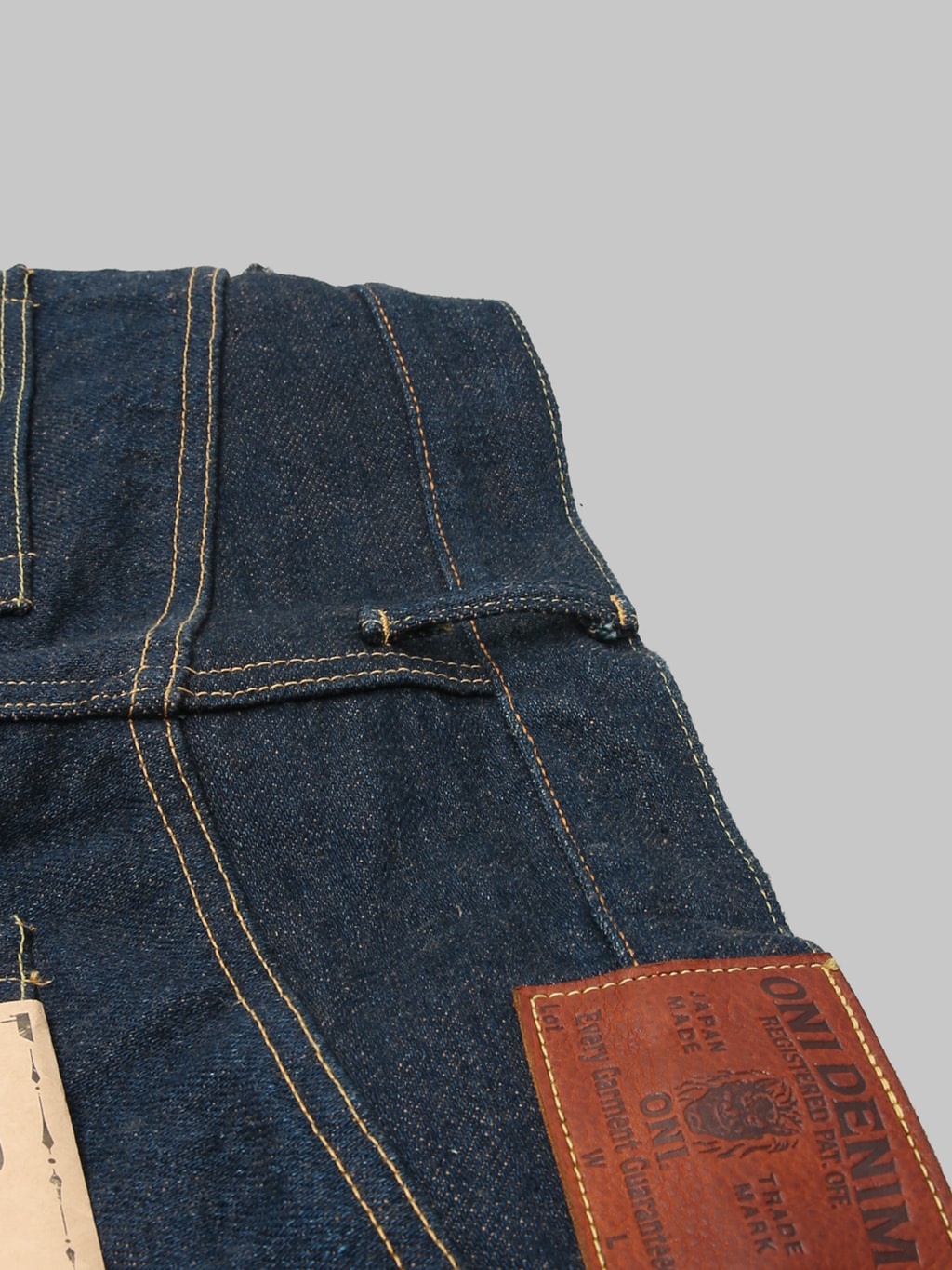 ONI Denim 822ZRLBR Secret Denim Brown Weft Wide Tapered Jeans belt loop