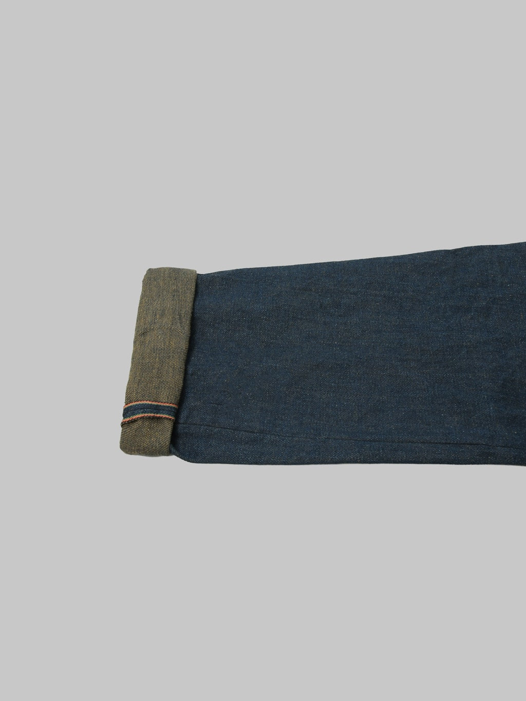 ONI Denim 822ZROLV Secret Denim Olive Weft Wide Tapered selvedge id