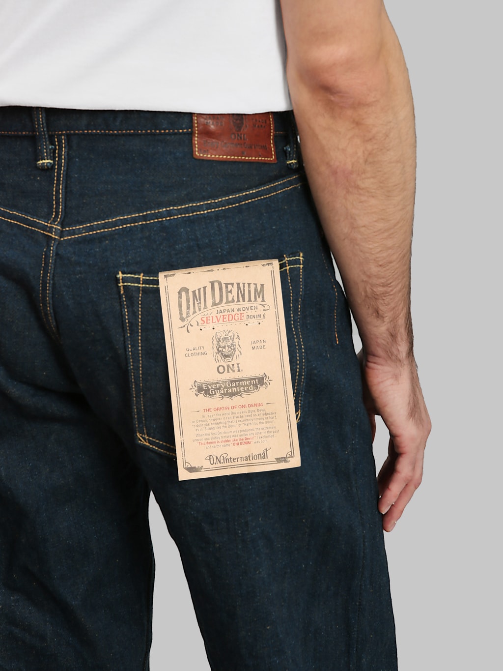 ONI Denim 822ZROLV Secret Denim Olive Weft Wide Tapered pocket