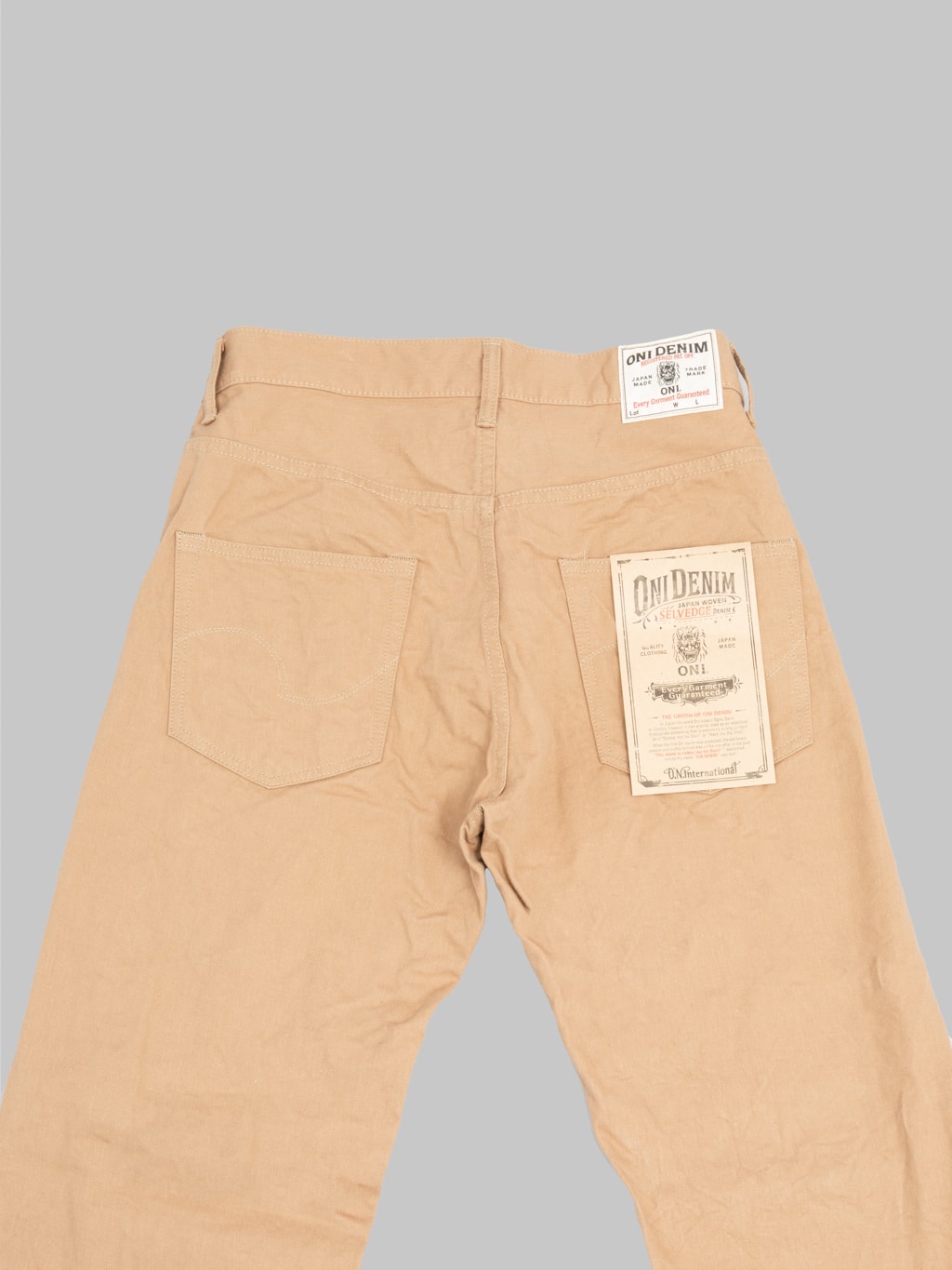 ONI Denim 022-SCKB 9.5oz "Khaki Beige" Selvedge Chino Relax Straight