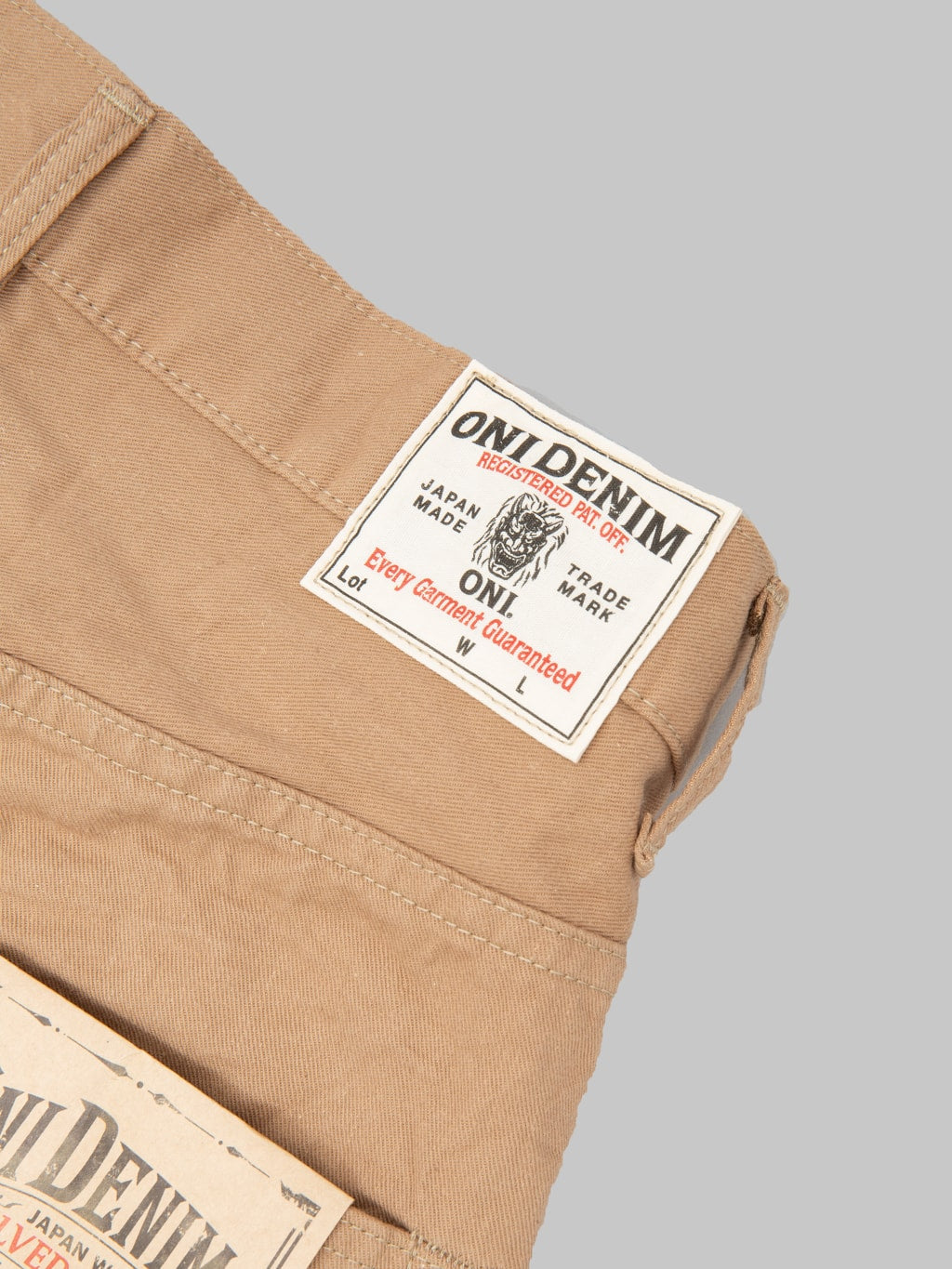 ONI Denim 022-SCKB 9.5oz "Khaki Beige" Selvedge Chino Relax Straight