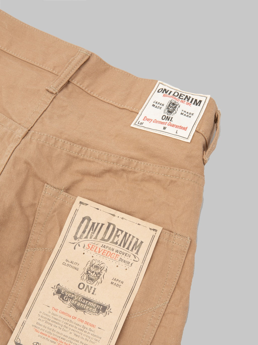 ONI Denim 022-SCKB 9.5oz "Khaki Beige" Selvedge Chino Relax Straight