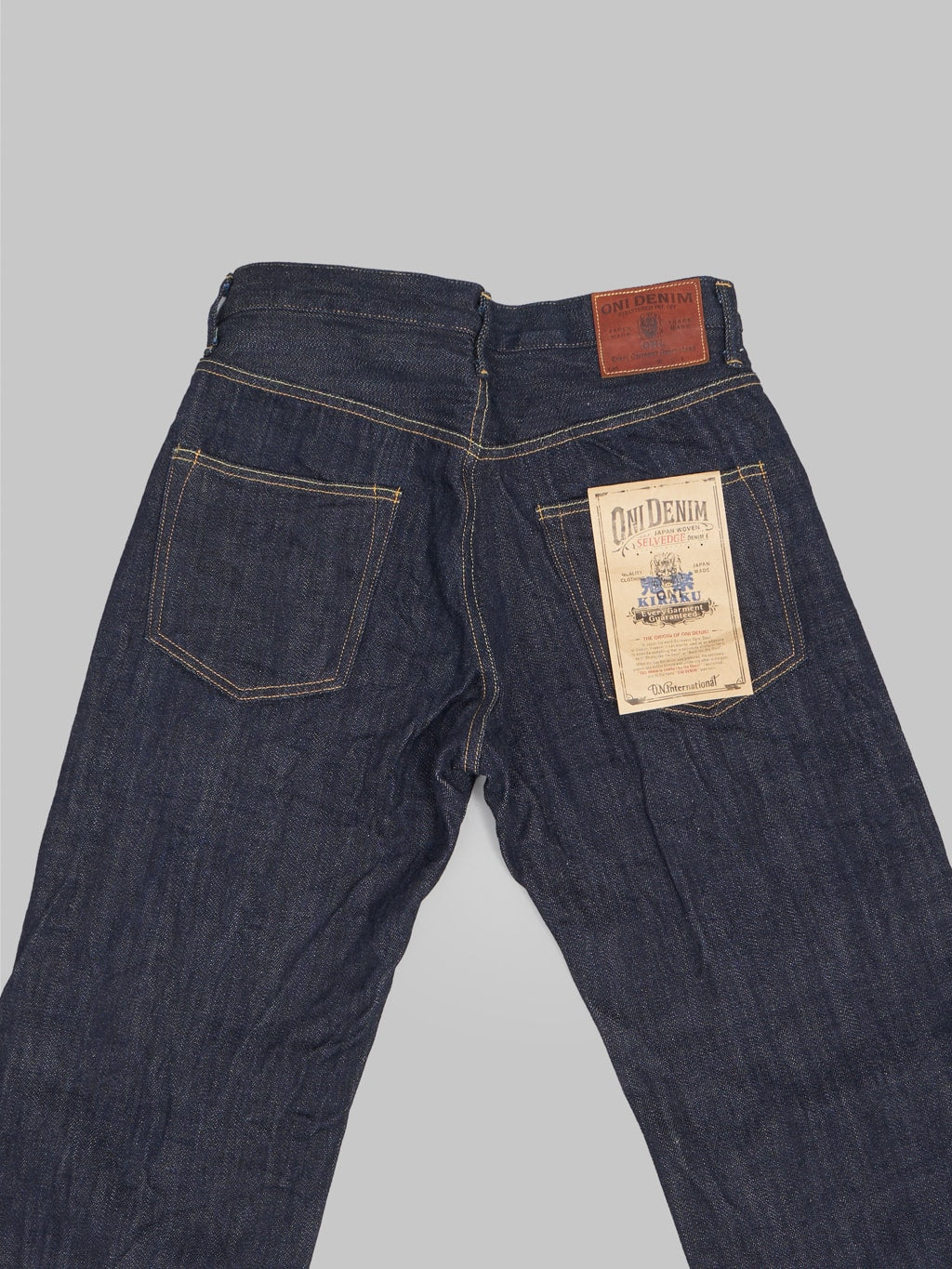 ONI Denim 022 KI Kiraku 12oz Relax Straight Jeans back pocket