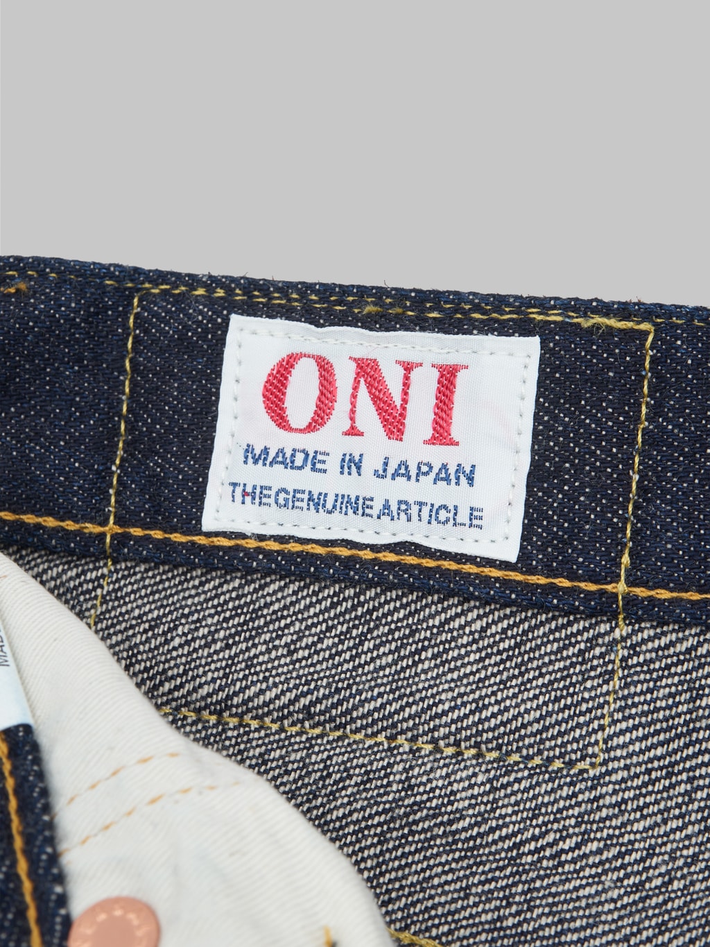 ONI Denim 022 KI Kiraku 12oz Relax Straight Jeans  interior tag