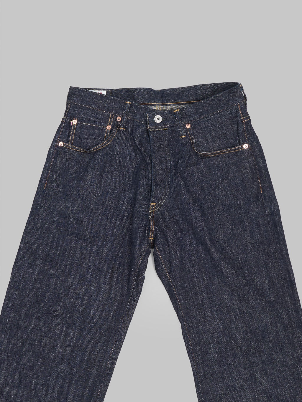 ONI Denim 022 KI Kiraku 12oz Relax Straight Jeans front details