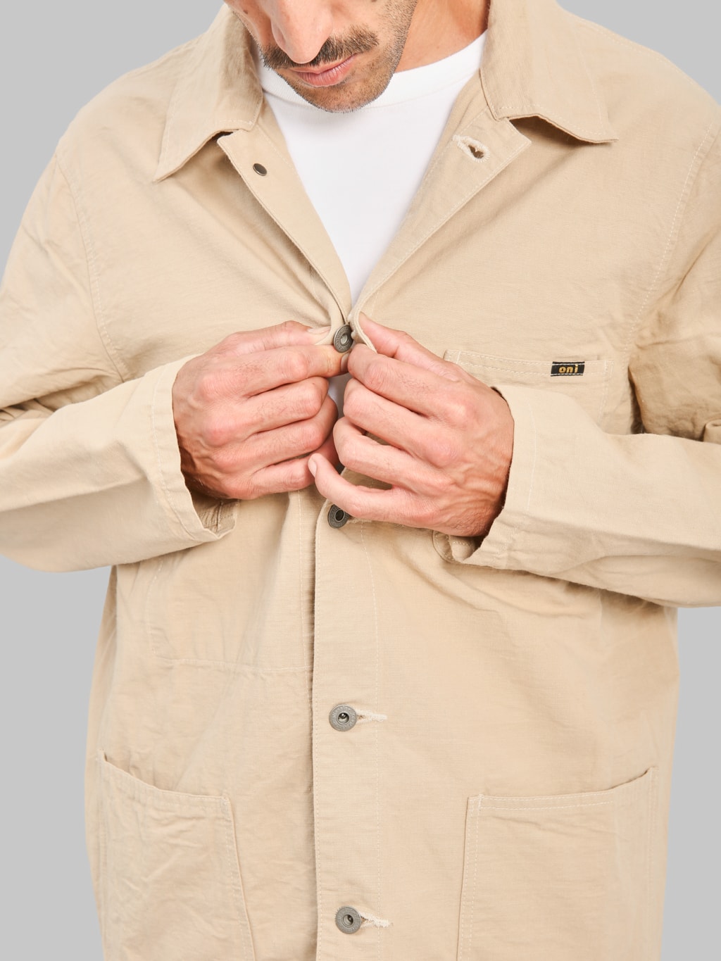 ONI Denim 03500-8CBE 8oz Chambray Beige Coverall