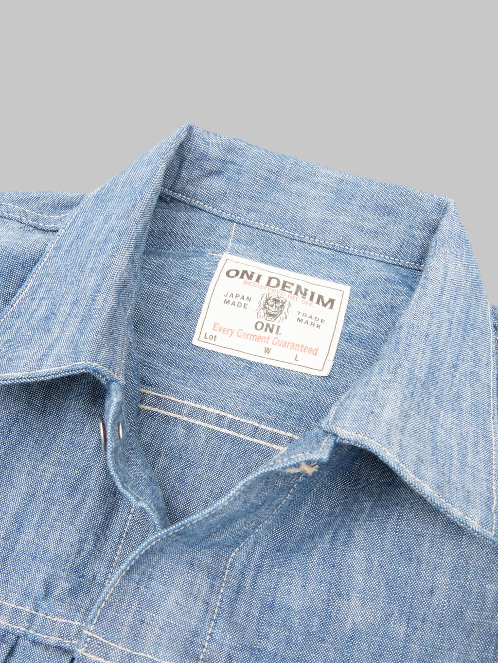 ONI Denim 02516P 13oz Super Heavy Chambray Type 2 Jacket inner tag