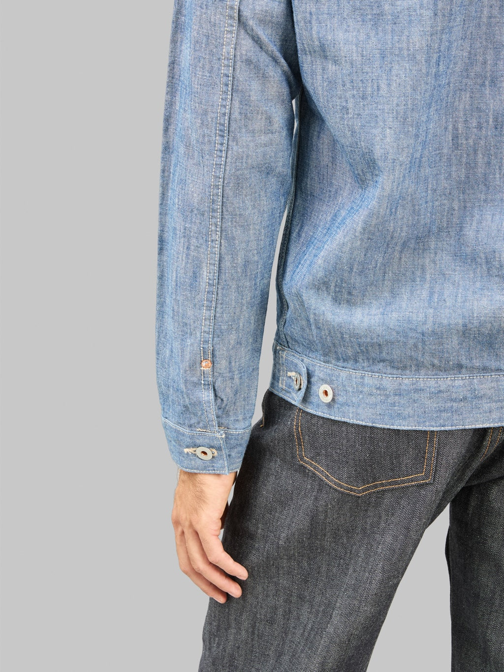 ONI Denim 02516P 13oz Super Heavy Chambray Type 2 Jacket cuff details