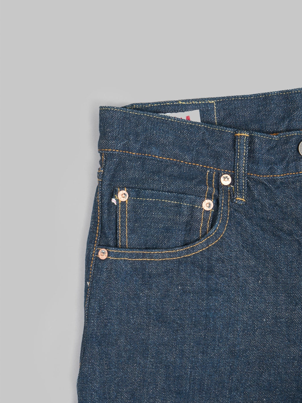 oni denim 200 ishikawadai 15oz wide straight selvedge jeans coin pocket