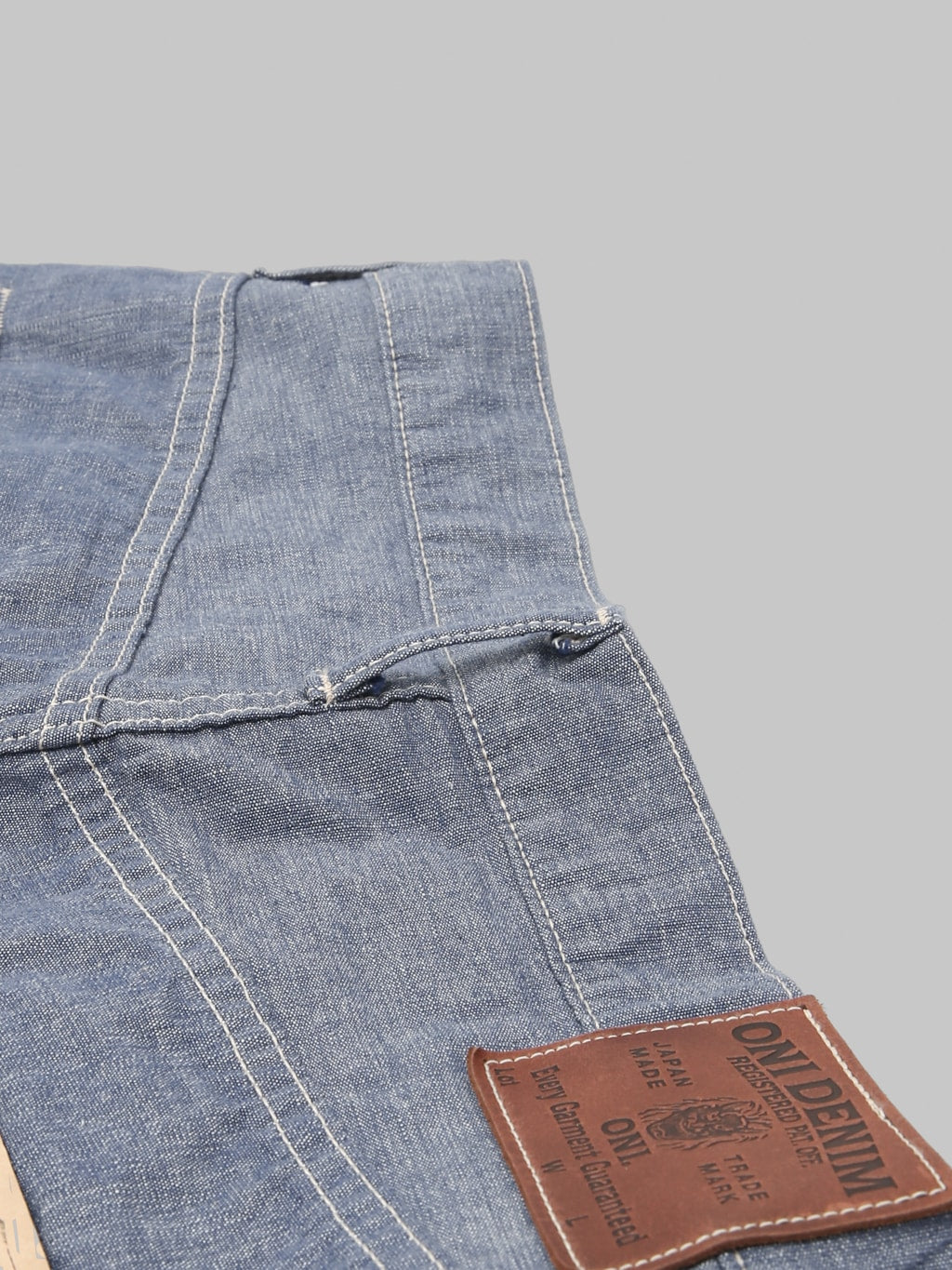 ONI Denim 200 HCSV  Selvedge Chambray 8oz Wide Straight Jeans belt loop