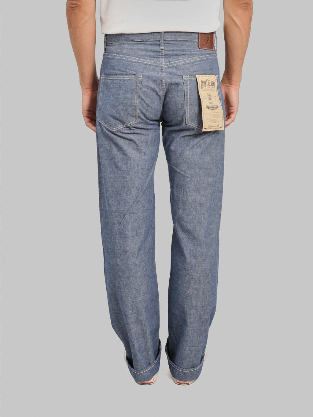 ONI Denim 200 HCSV  Selvedge Chambray 8oz Wide Straight Jeans back fit