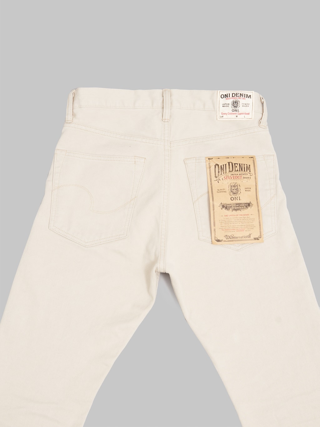 oni denim 216 california pique sand beige neat straight jeans back details