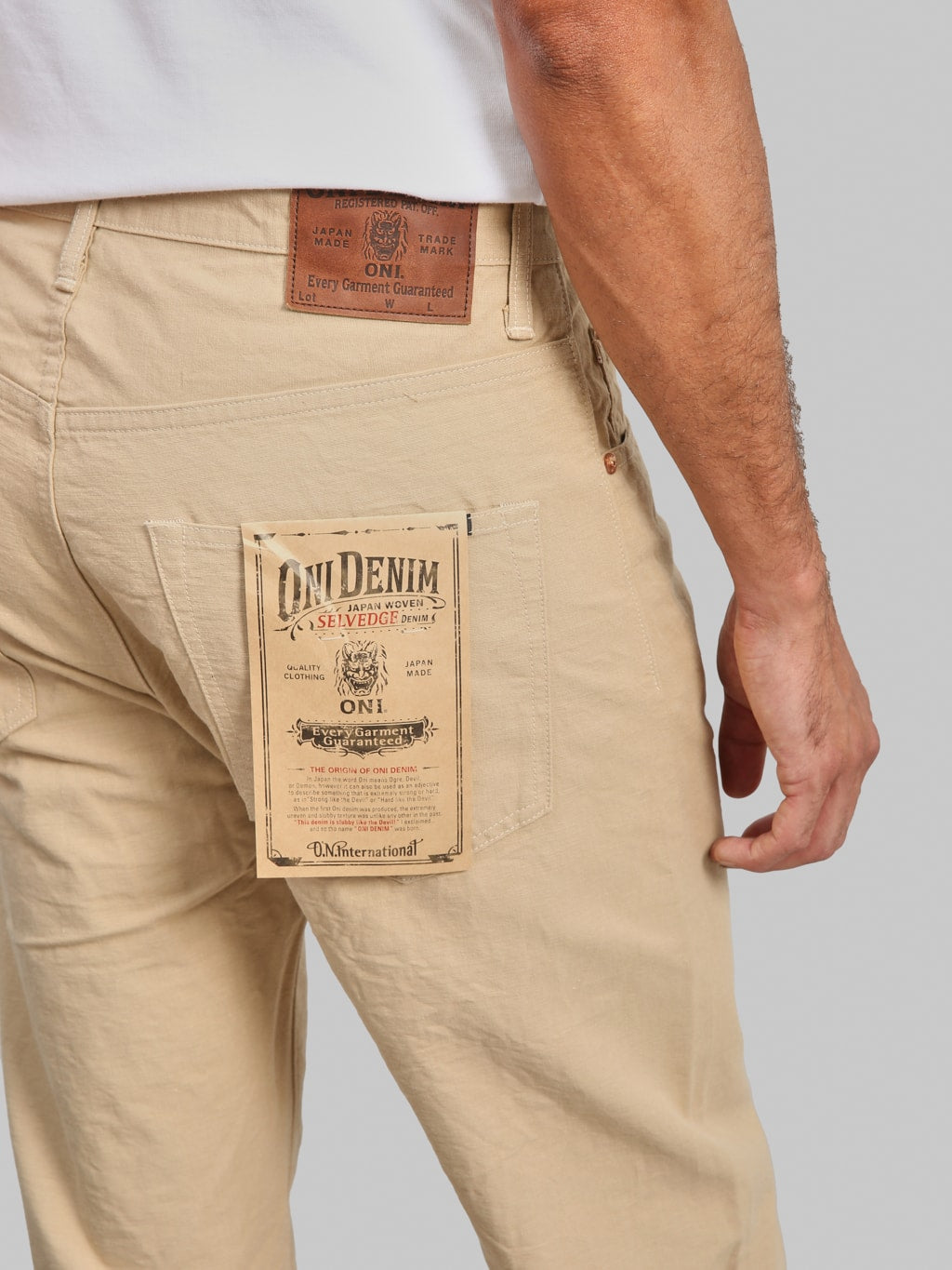 ONI Denim 266-8SVCBE 8oz Chambray Beige Relax Straight Jeans