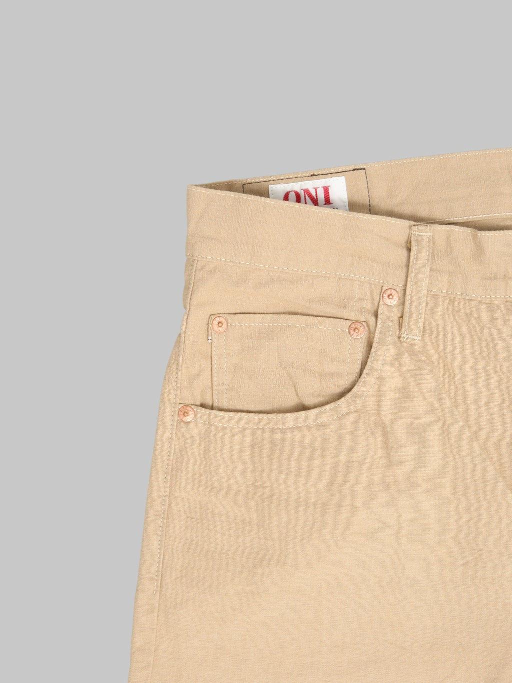 ONI Denim 266-8SVCBE 8oz Chambray Beige Relax Straight Jeans