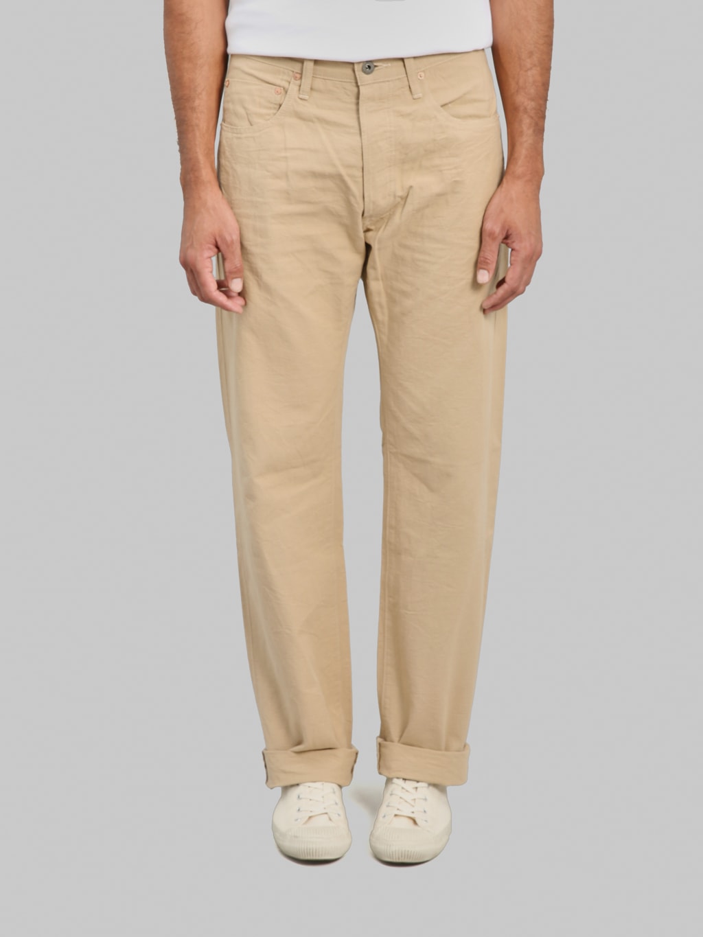ONI Denim 266-8SVCBE 8oz Chambray Beige Relax Straight Jeans
