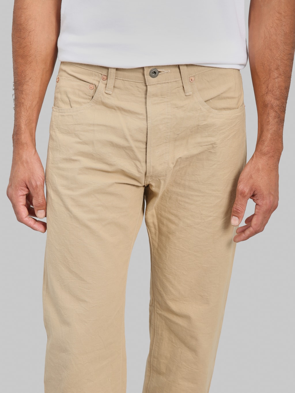 ONI Denim 266-8SVCBE 8oz Chambray Beige Relax Straight Jeans