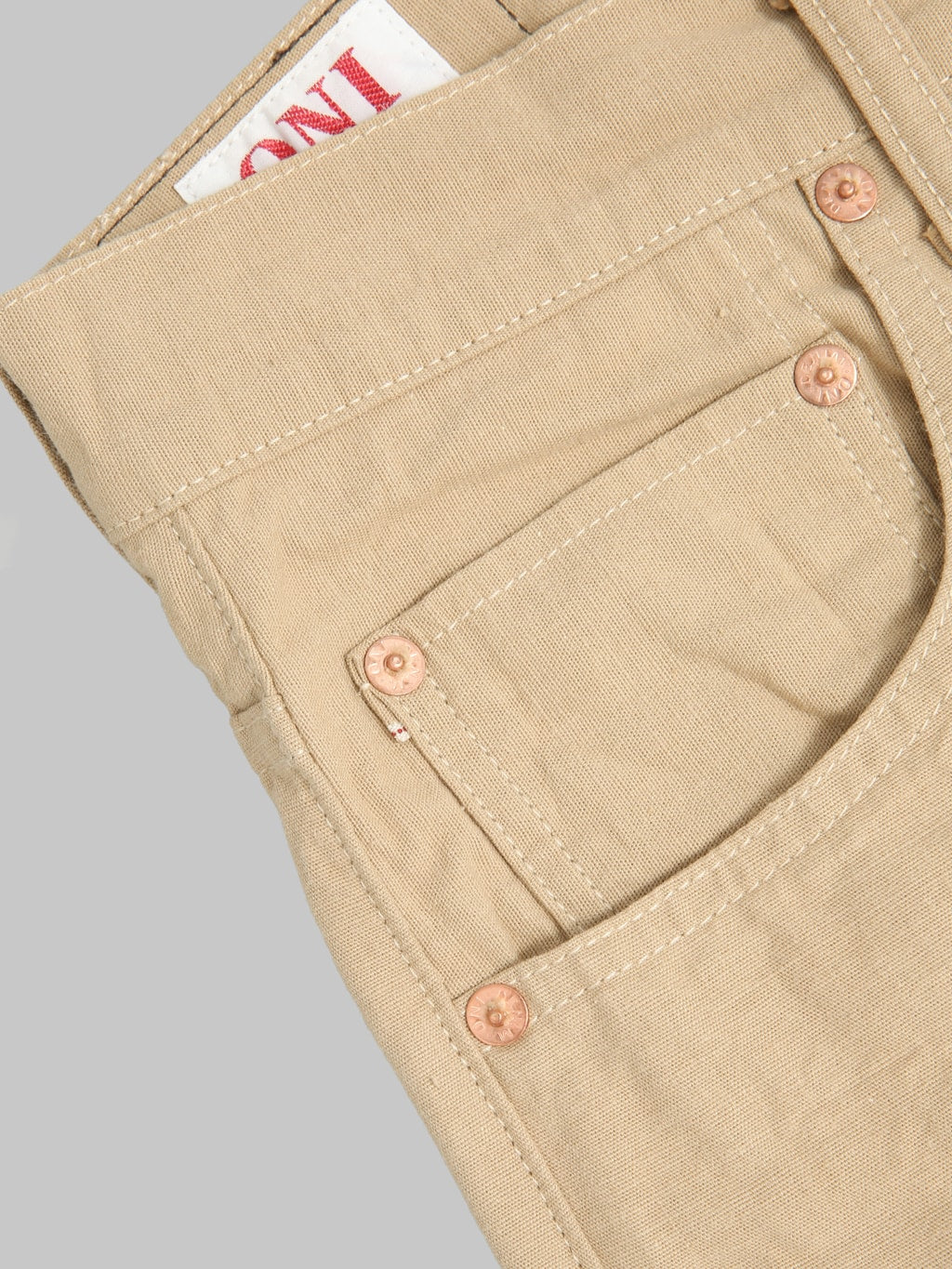 ONI Denim 266-8SVCBE 8oz Chambray Beige Relax Straight Jeans